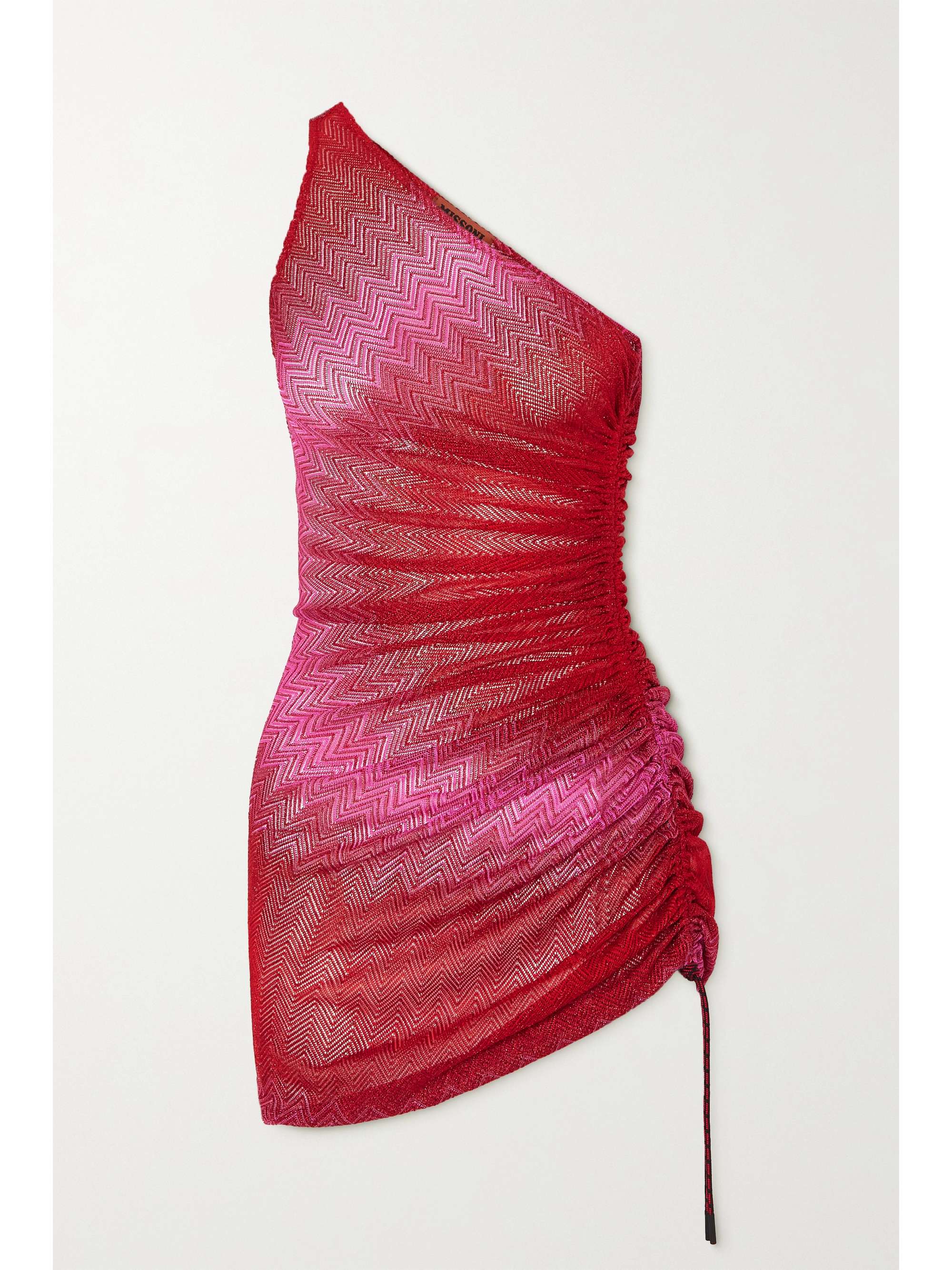 metallic knit one shoulder dress