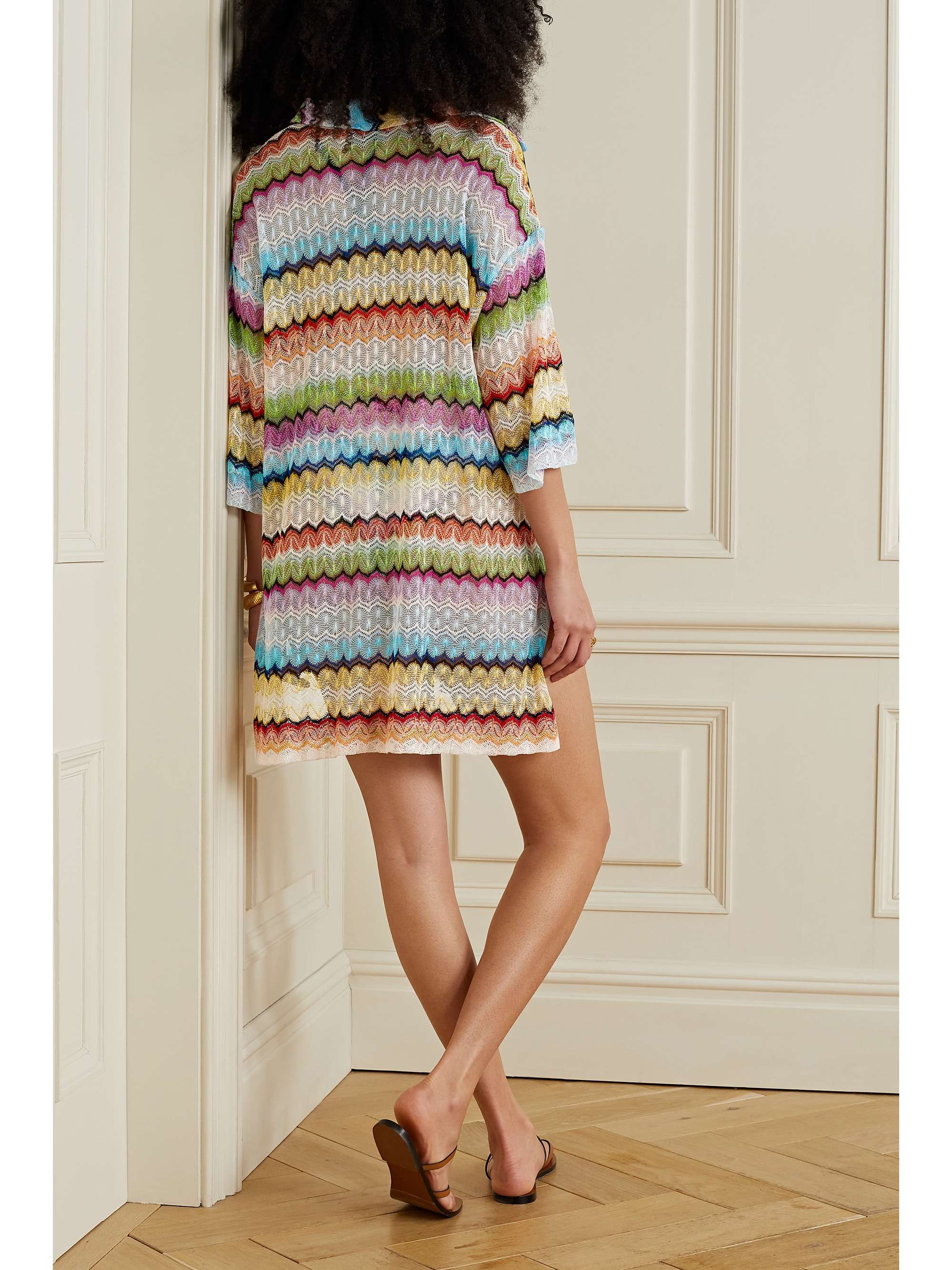 MISSONI Mare striped crochet-knit kaftan