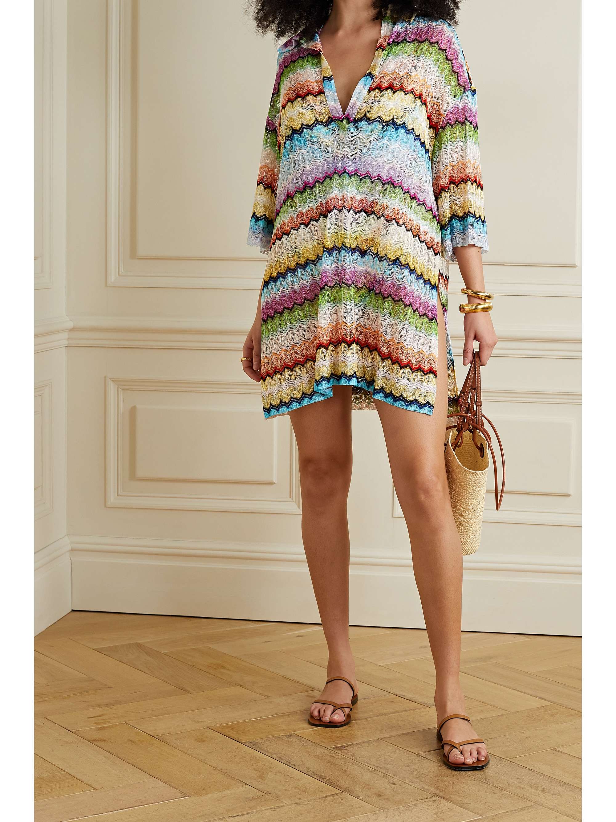 MISSONI Mare striped crochet-knit kaftan