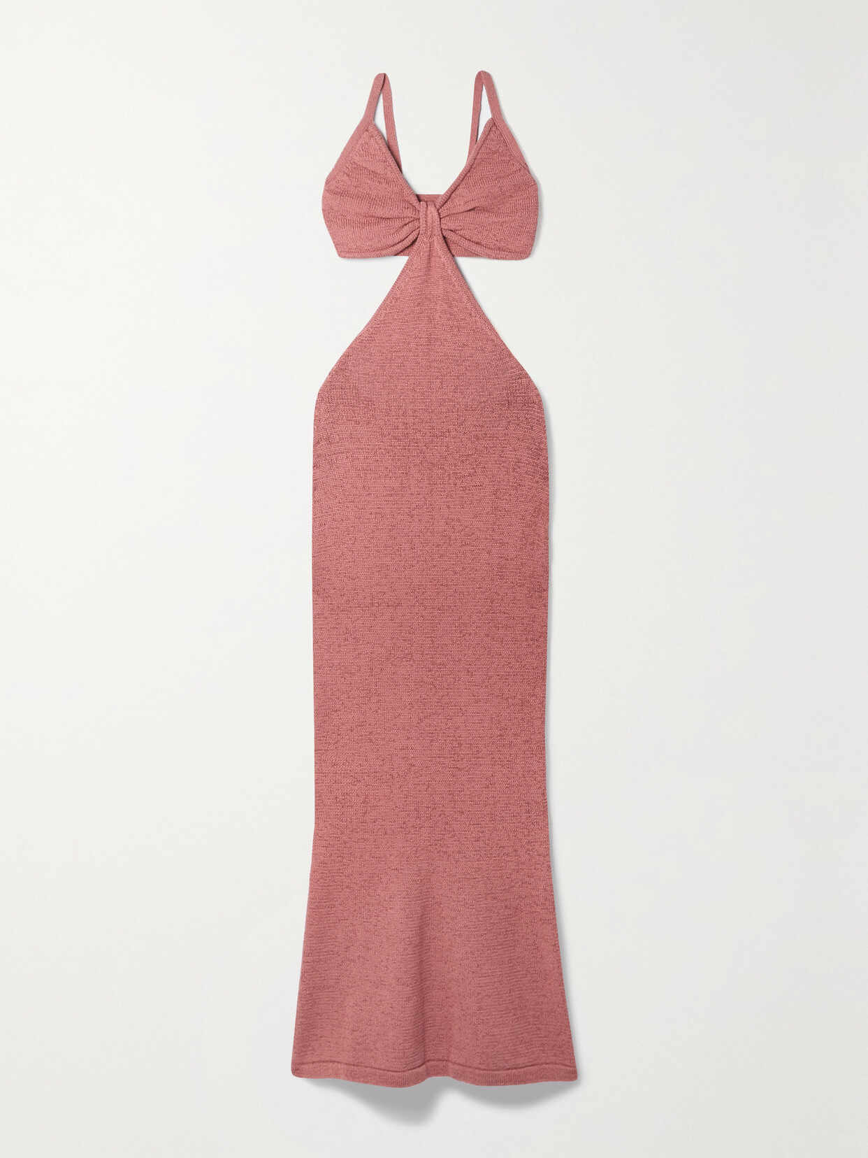 Cult Gaia Serita Cotton-blend Ribbed-knit Cutout Dress In Pink
