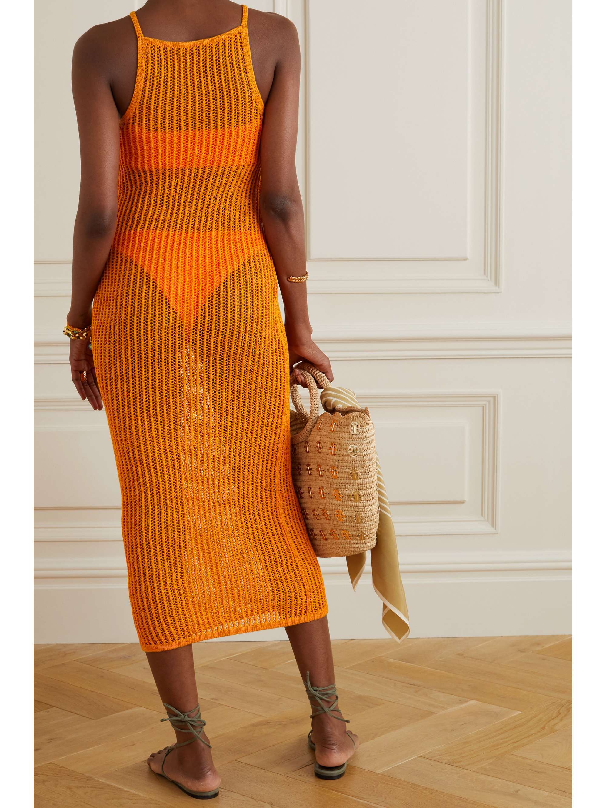 CULT GAIA Yaro crocheted cotton-blend midi dress