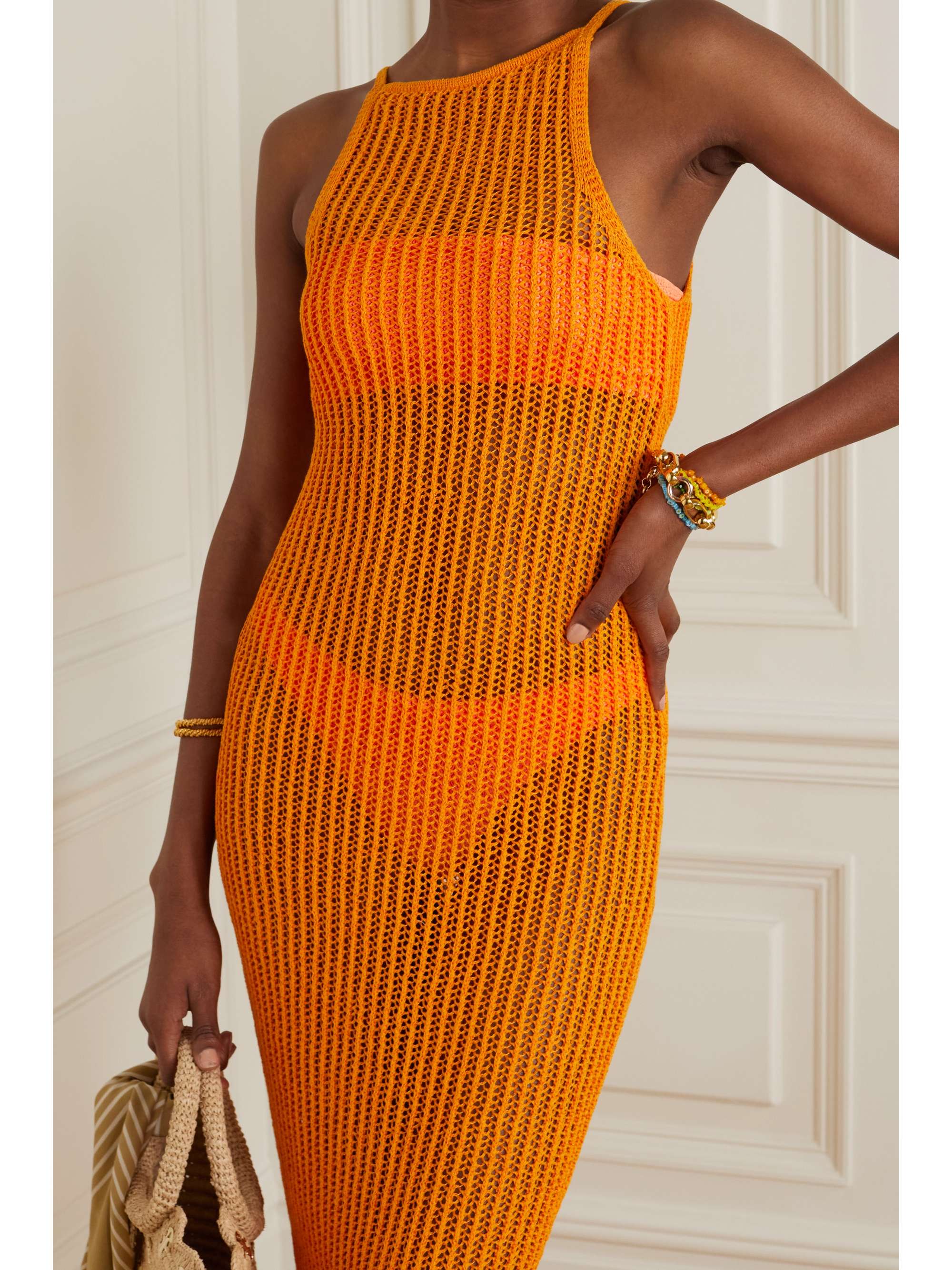 CULT GAIA Yaro crocheted cotton-blend midi dress