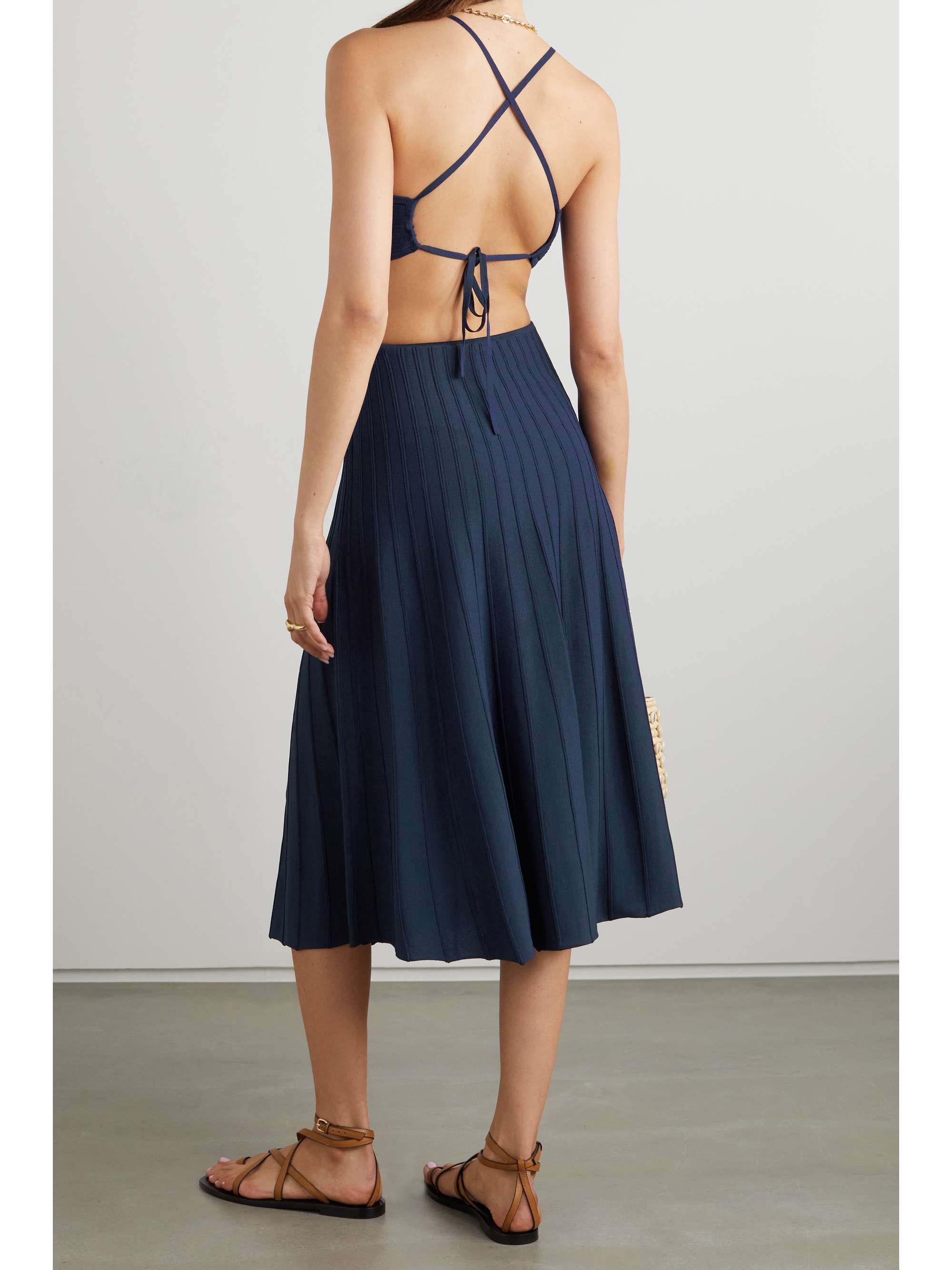 CULT GAIA Ottilia cutout ribbed-knit midi dress