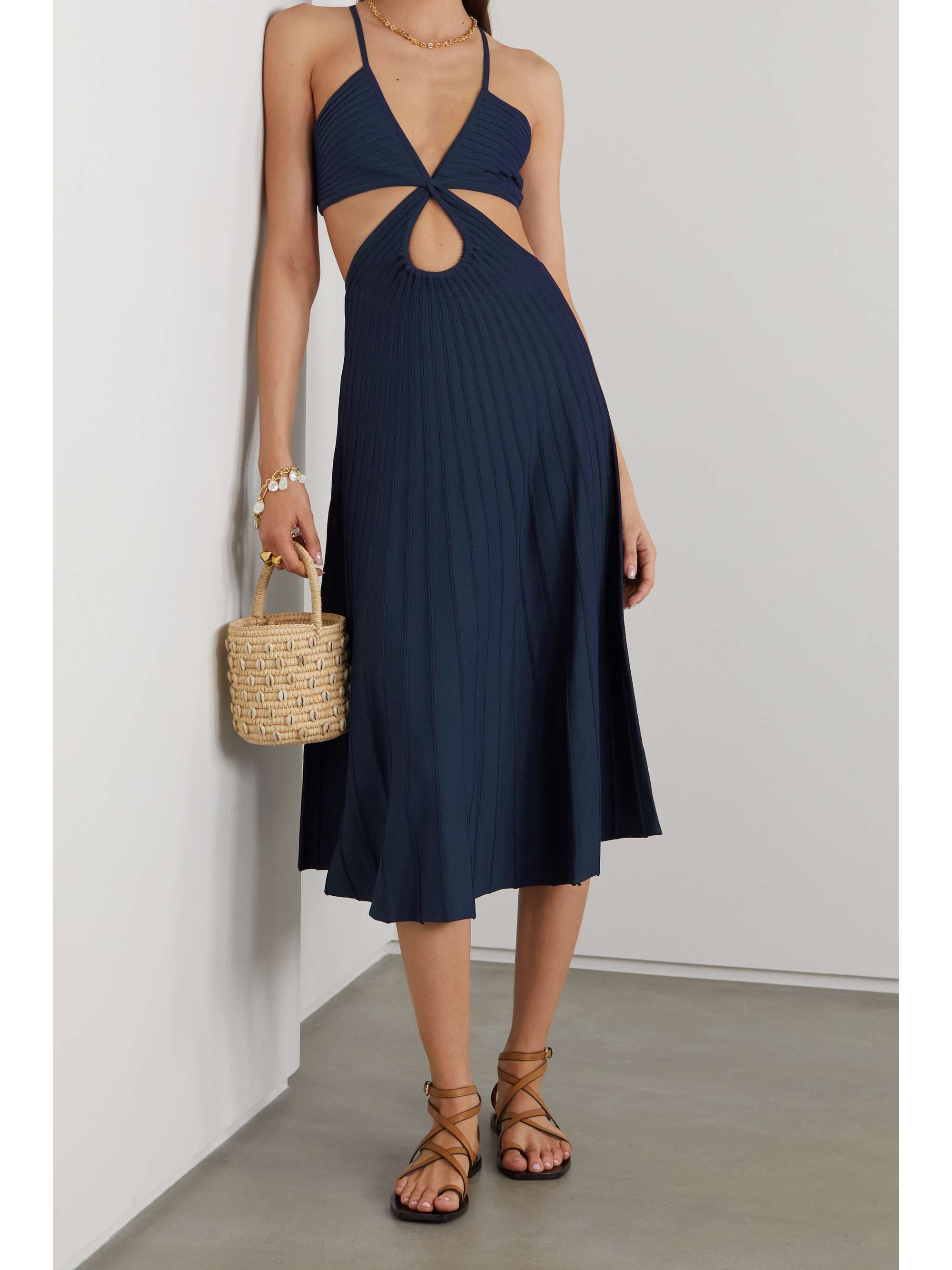 CULT GAIA Ottilia cutout ribbed-knit midi dress | NET-A-PORTER