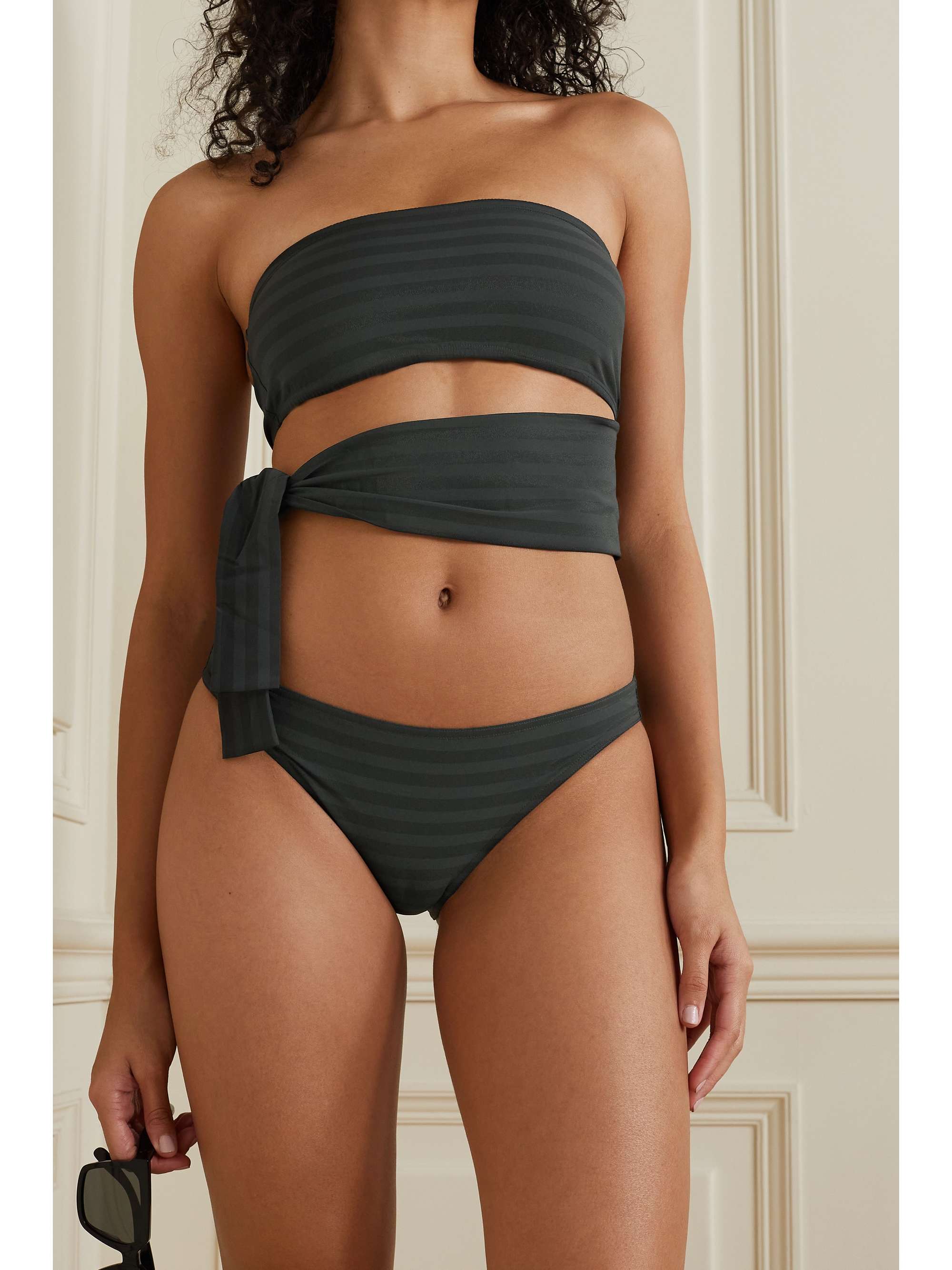 ERES Backgammon Hasard striped stretch-Lurex bikini briefs