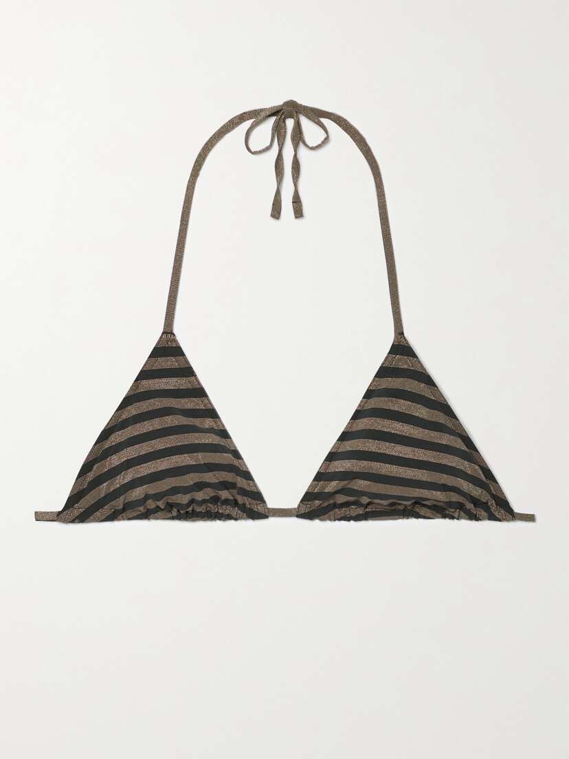 Eres Backgammon Party Striped Stretch-lurex Bikini Top