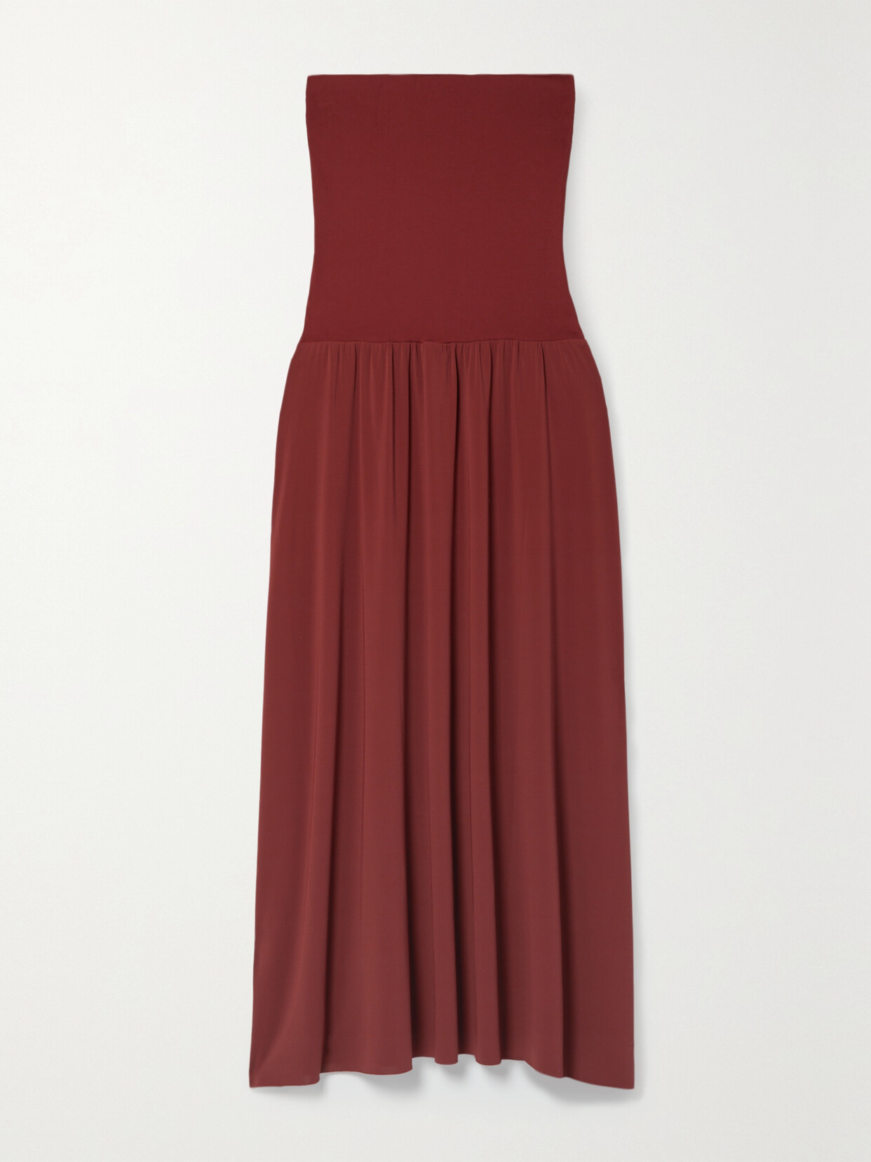 Eres Oda Strapless Stretch-jersey Maxi Dress - Burgundy