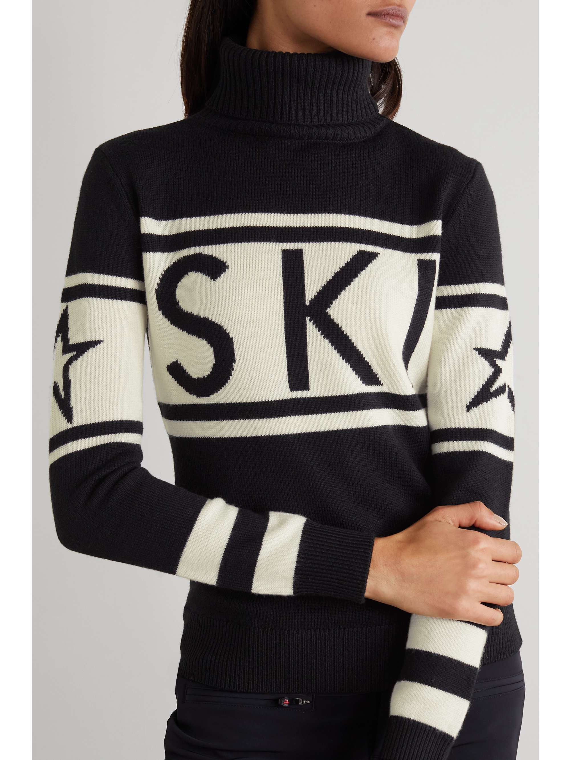 PERFECT MOMENT Schild intarsia merino wool turtleneck sweater