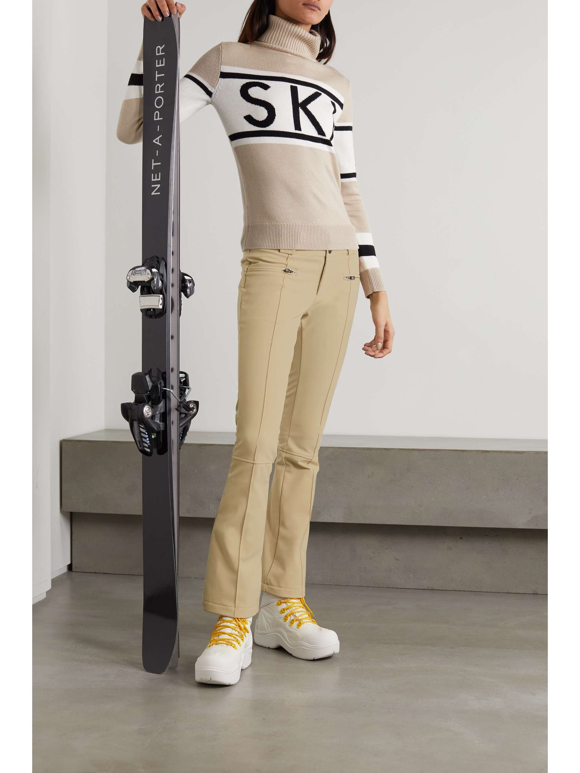 Beige Aurora flared ski pants | PERFECT 