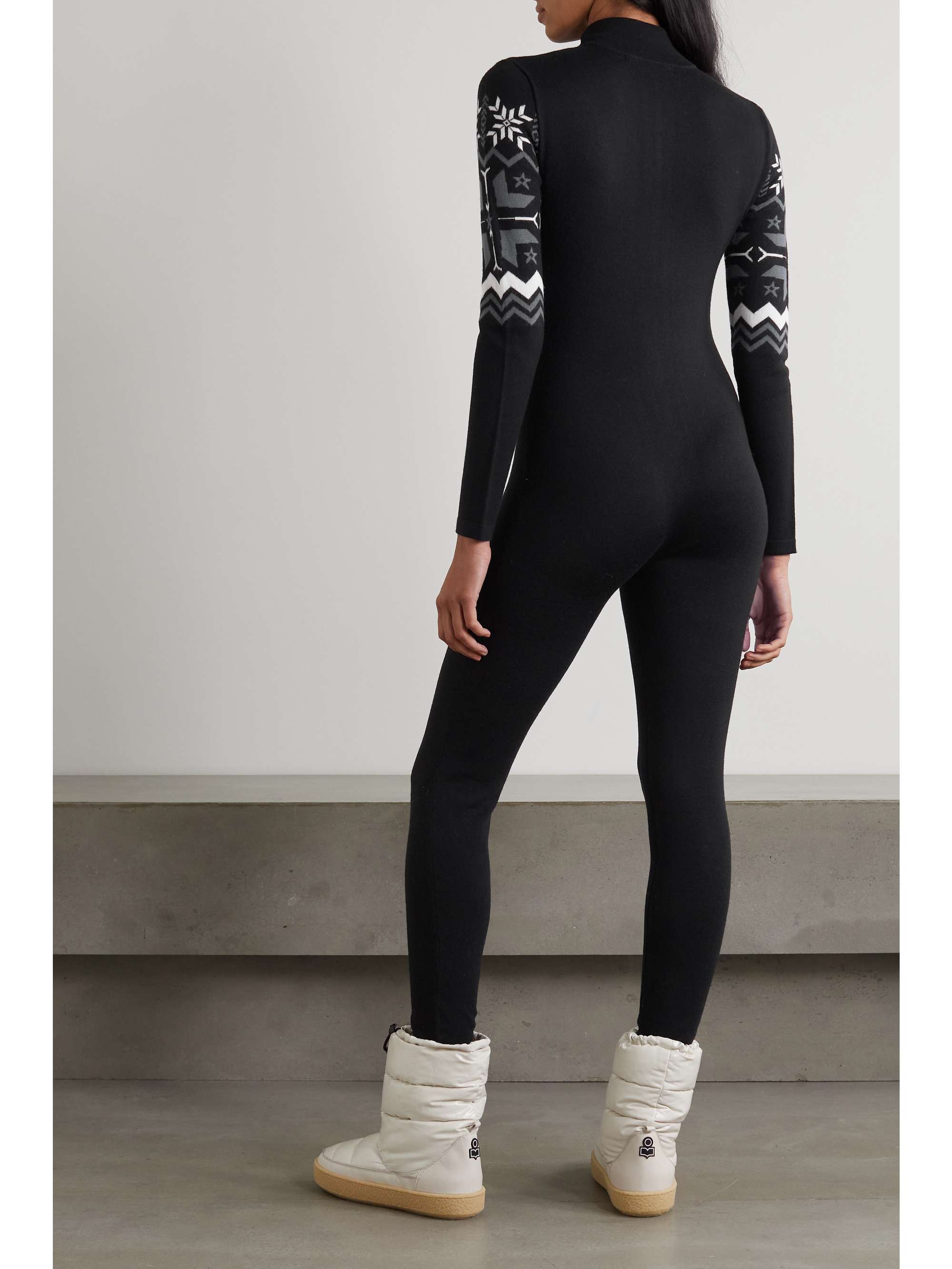 PERFECT MOMENT Nordic intarsia merino wool bodysuit