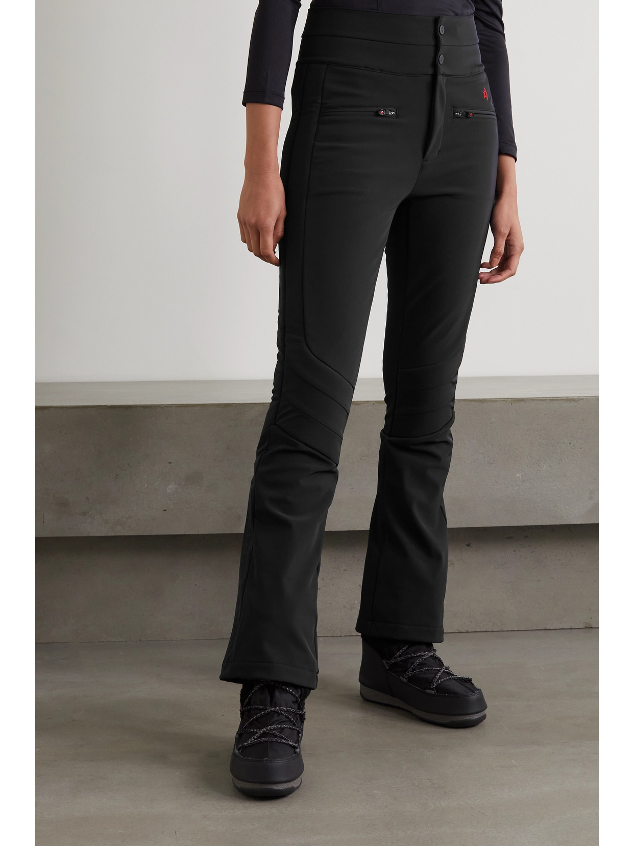 Shop Perfect Moment Aurora High-rise Flared Ski Pants In Black