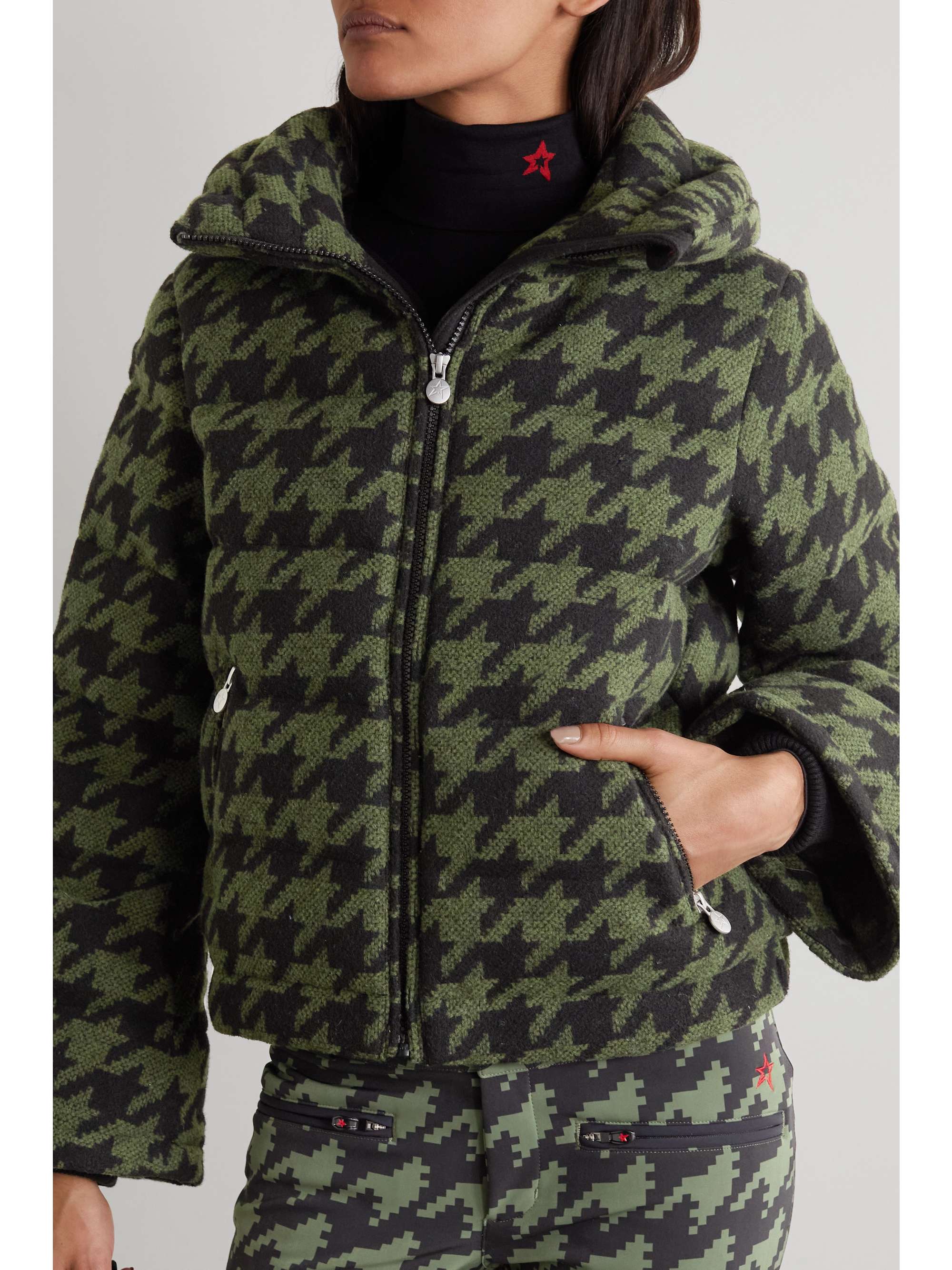 patterned ski jacket