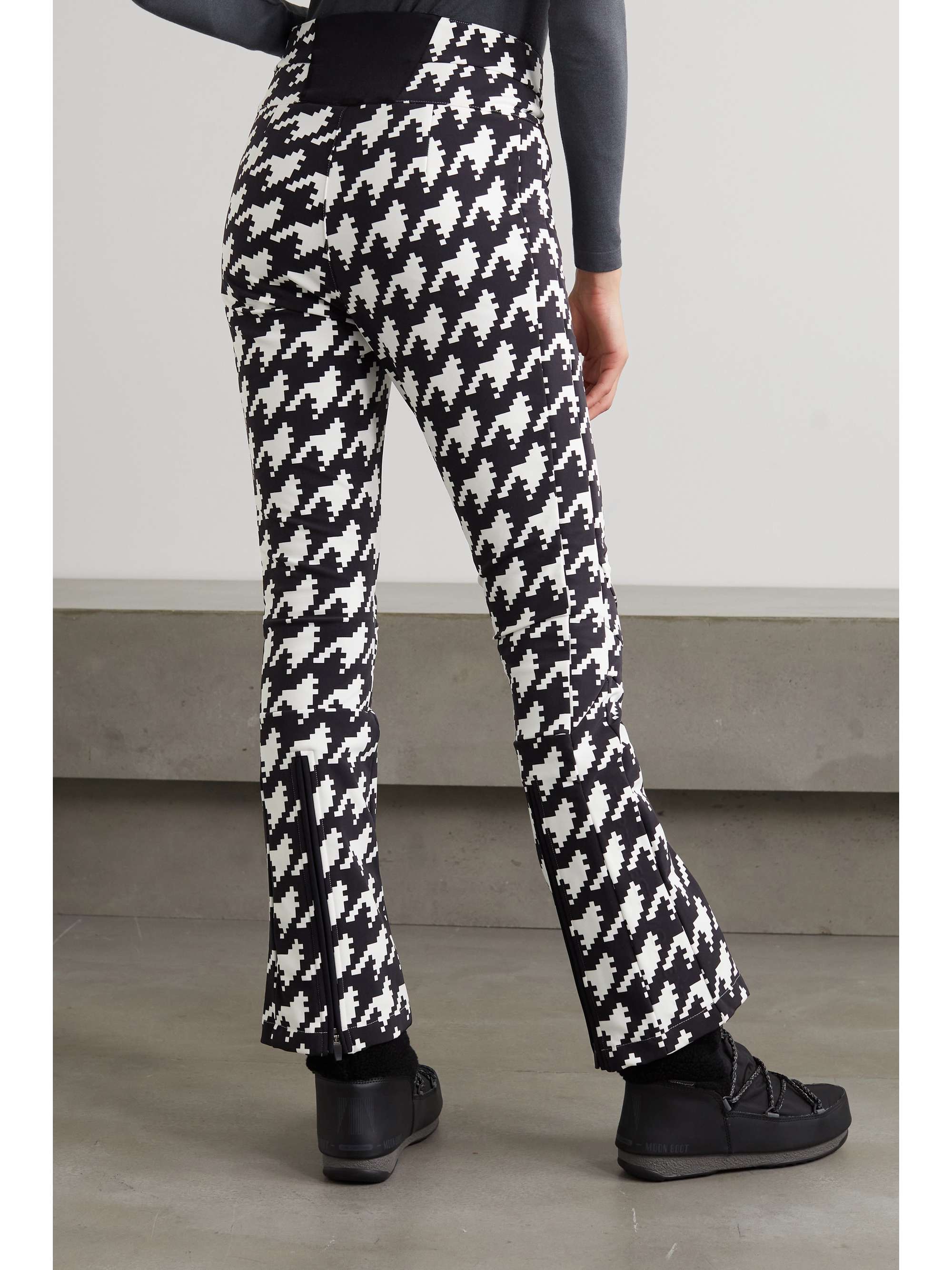 PERFECT MOMENT Aurora houndstooth high-rise flared ski pants