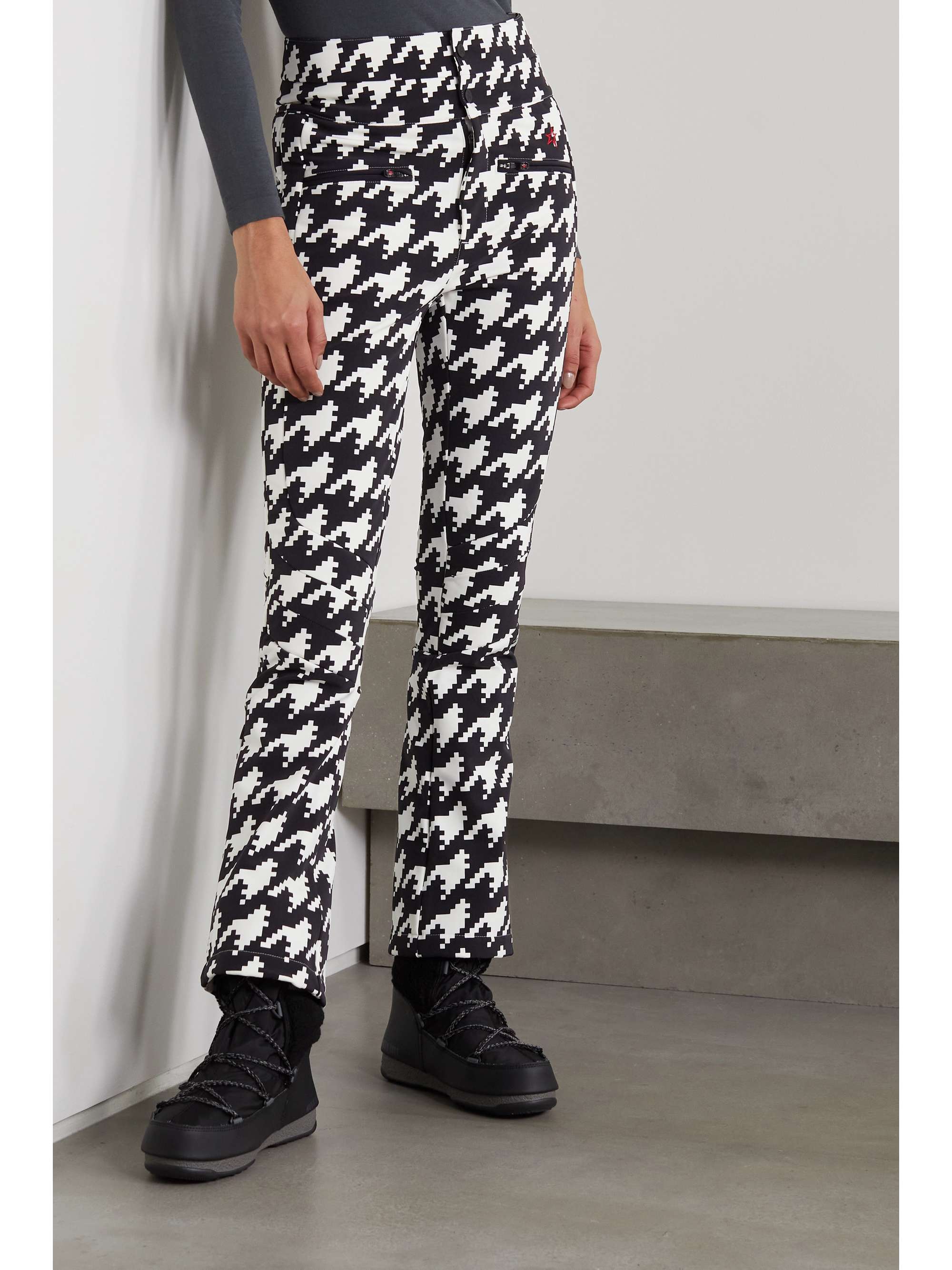 PERFECT MOMENT Aurora houndstooth high-rise flared ski pants