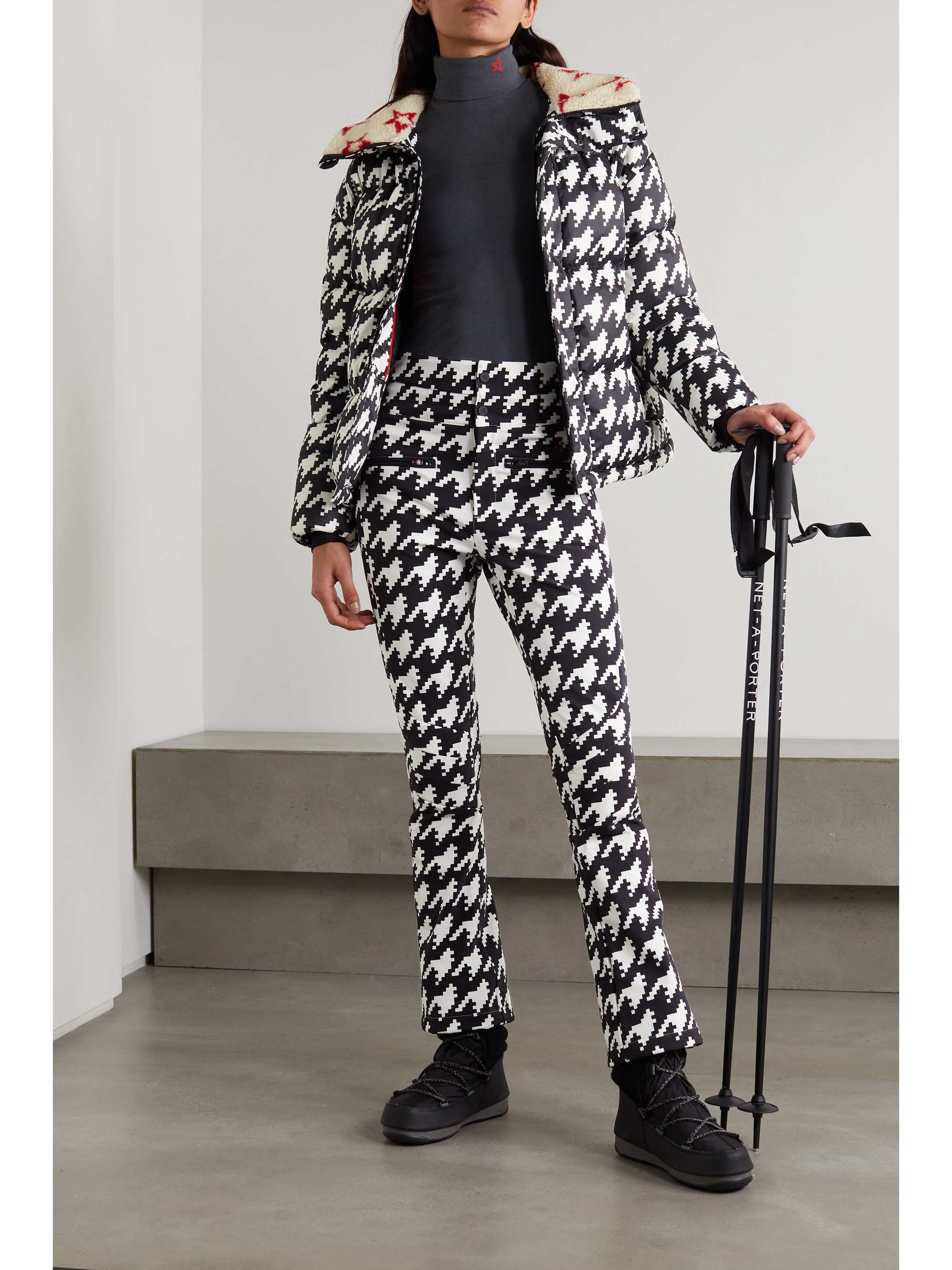 PERFECT MOMENT Aurora houndstooth high-rise flared ski pants