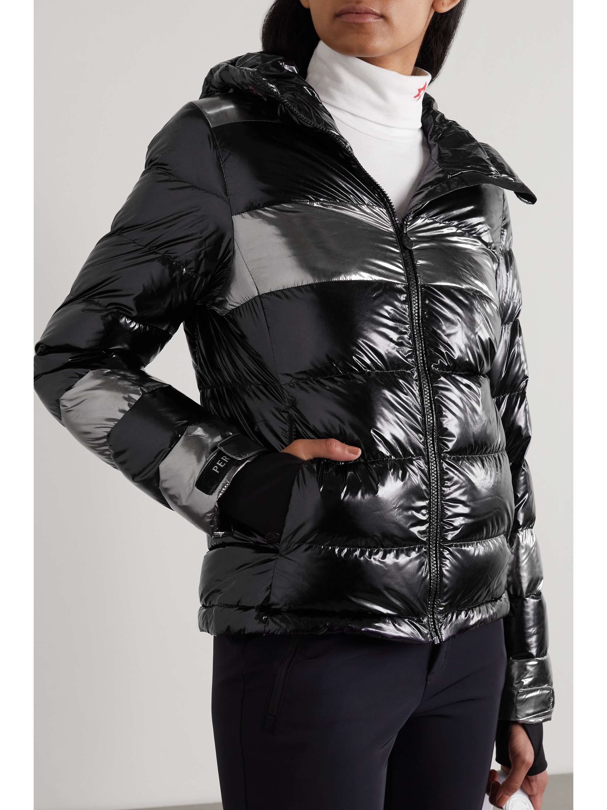 metallic ripstop hooded jacket