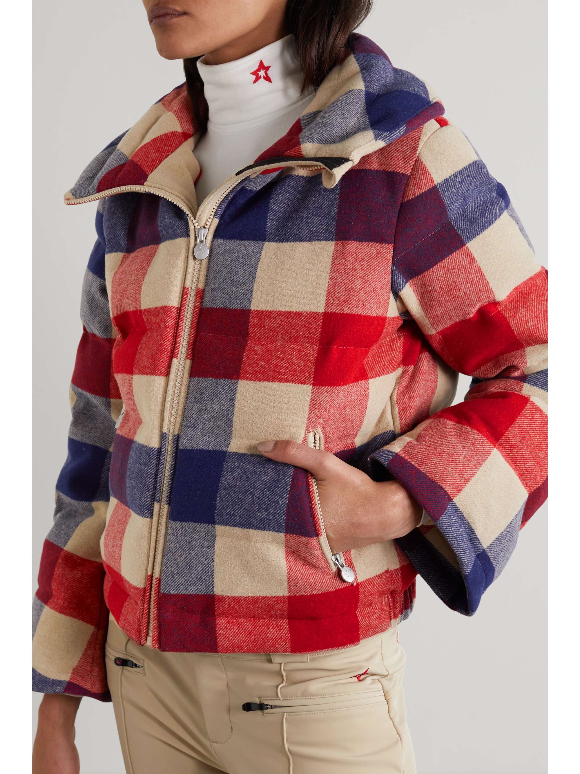 PERFECT MOMENT Polar Flare checked quilted shell and wool-blend down ski jacket