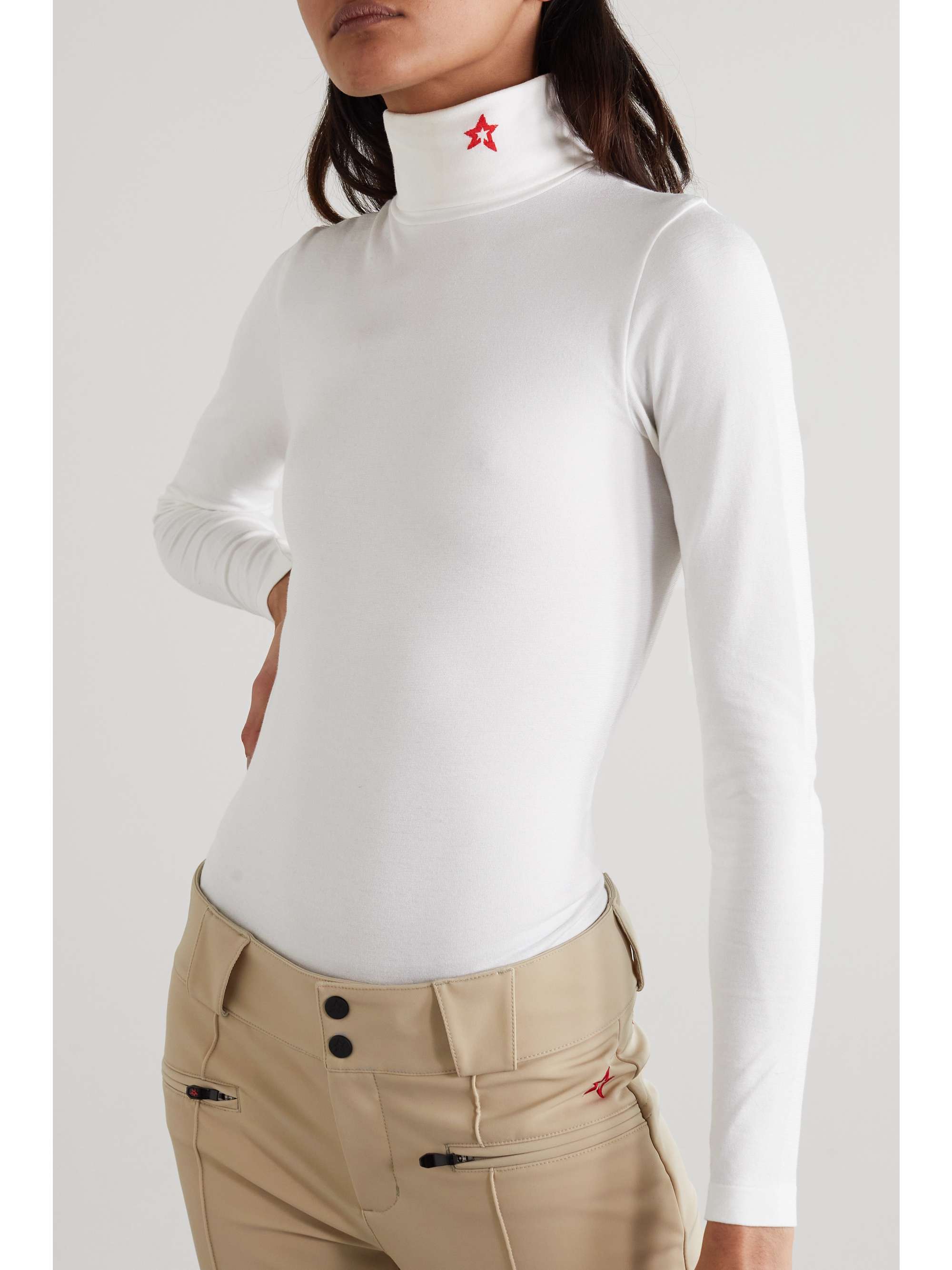 PERFECT MOMENT Base String-Body aus Stretch-Jersey mit Rollkragen