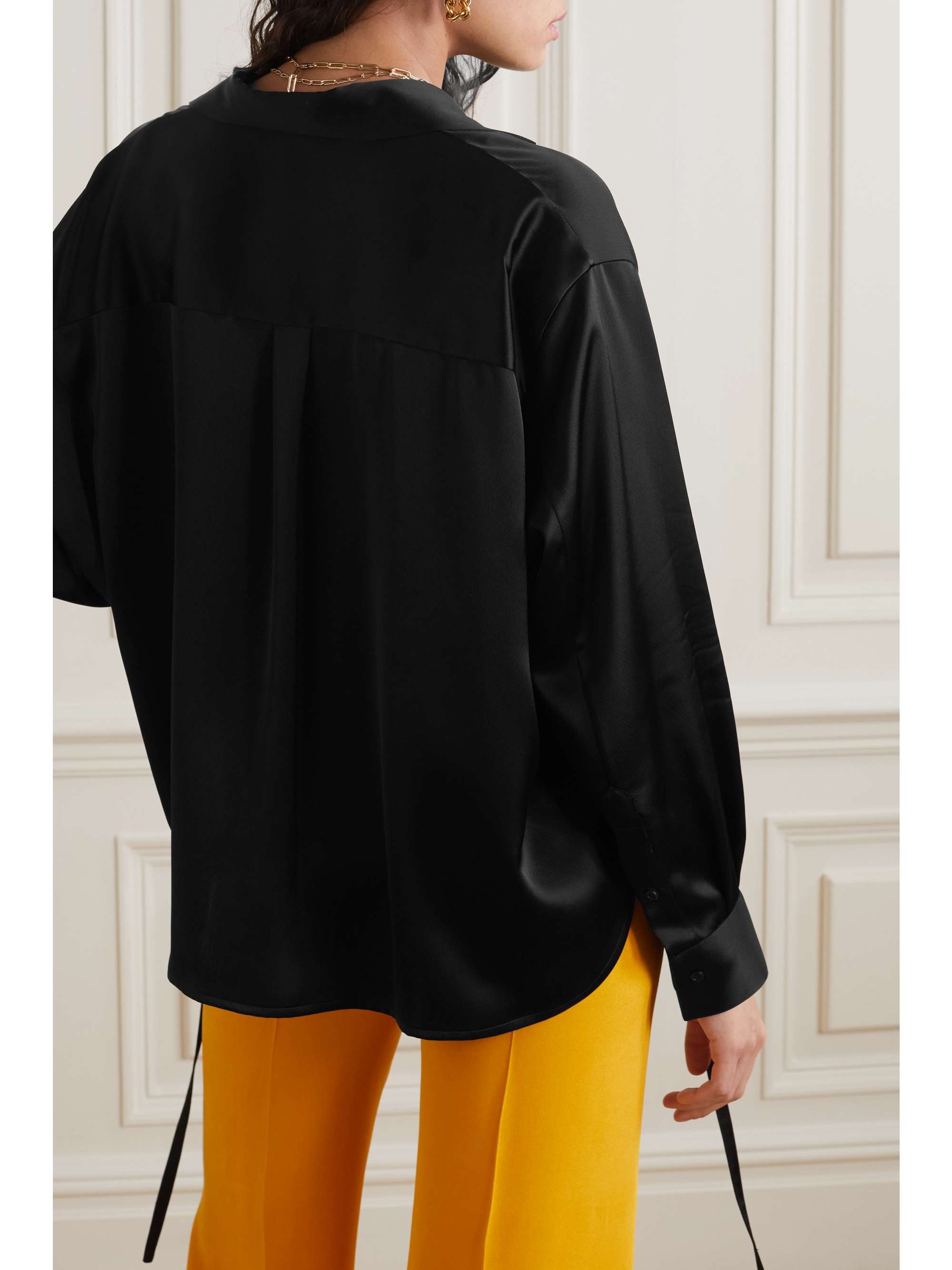 LOEWE Embroidered satin blouse
