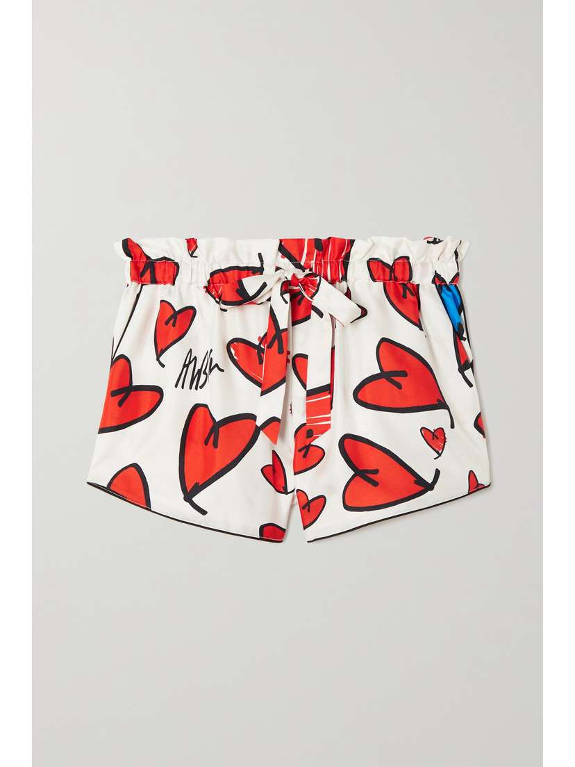 AZ Factory Printed Mulberry Silk-twill Pajama Shorts