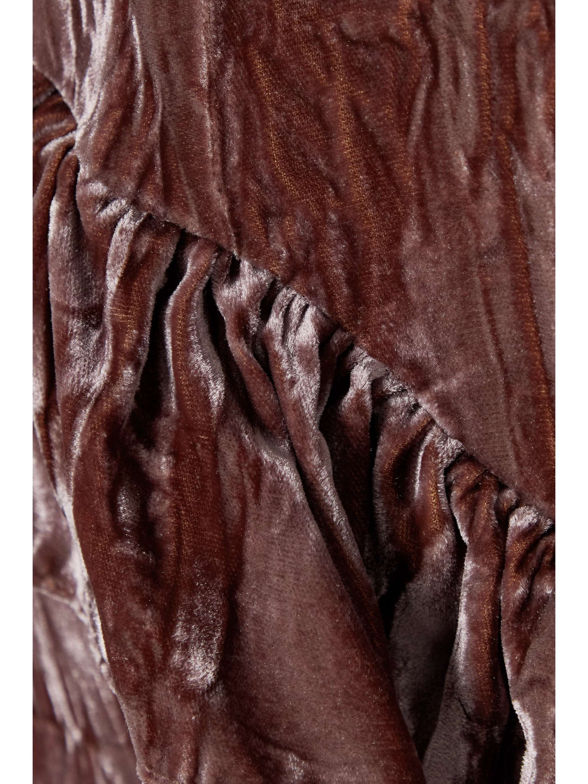 BATSHEVA Carol ruffled crushed-velvet maxi dress