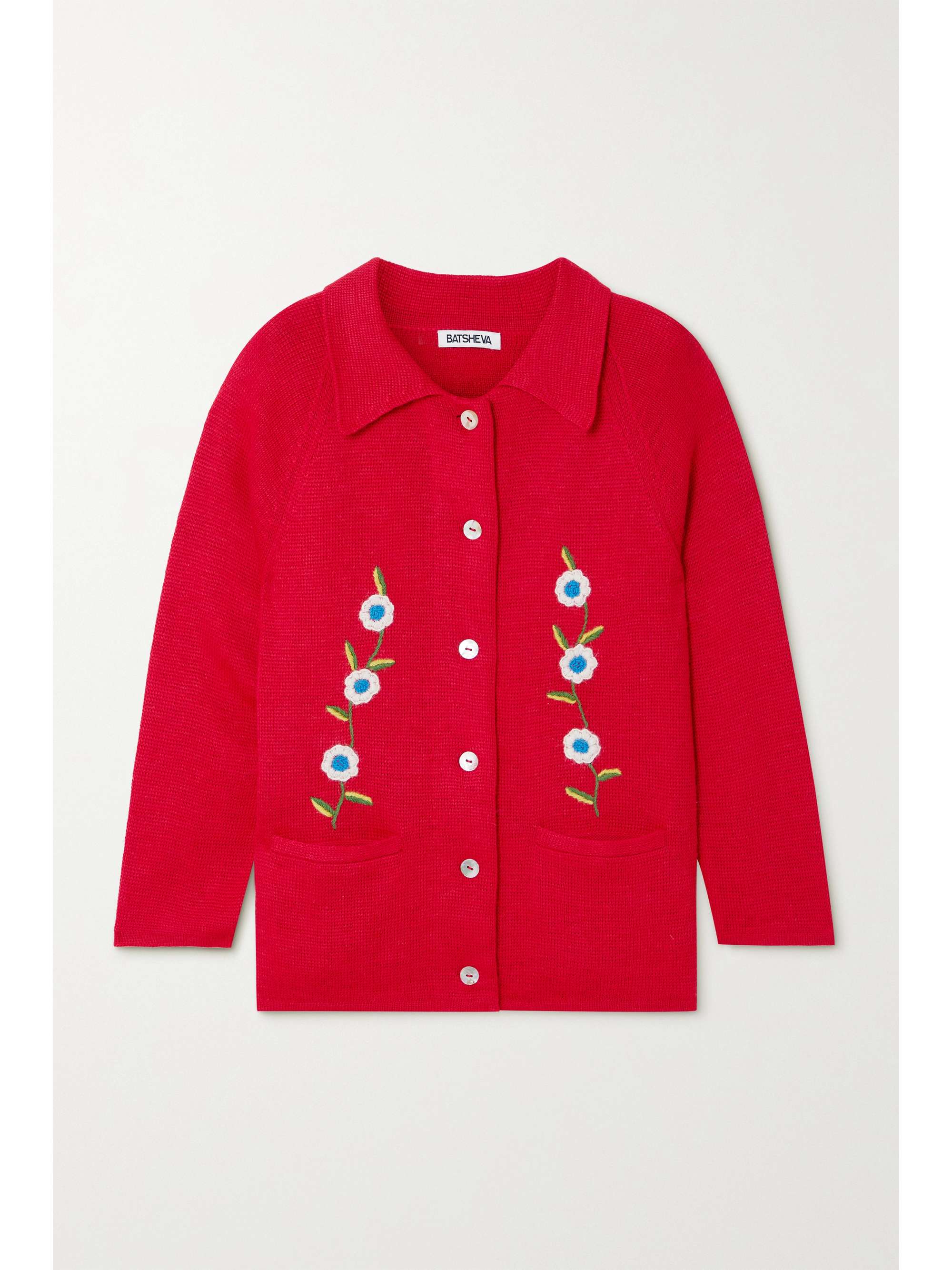 BATSHEVA Chore embroidered alpaca cardigan NETAPORTER