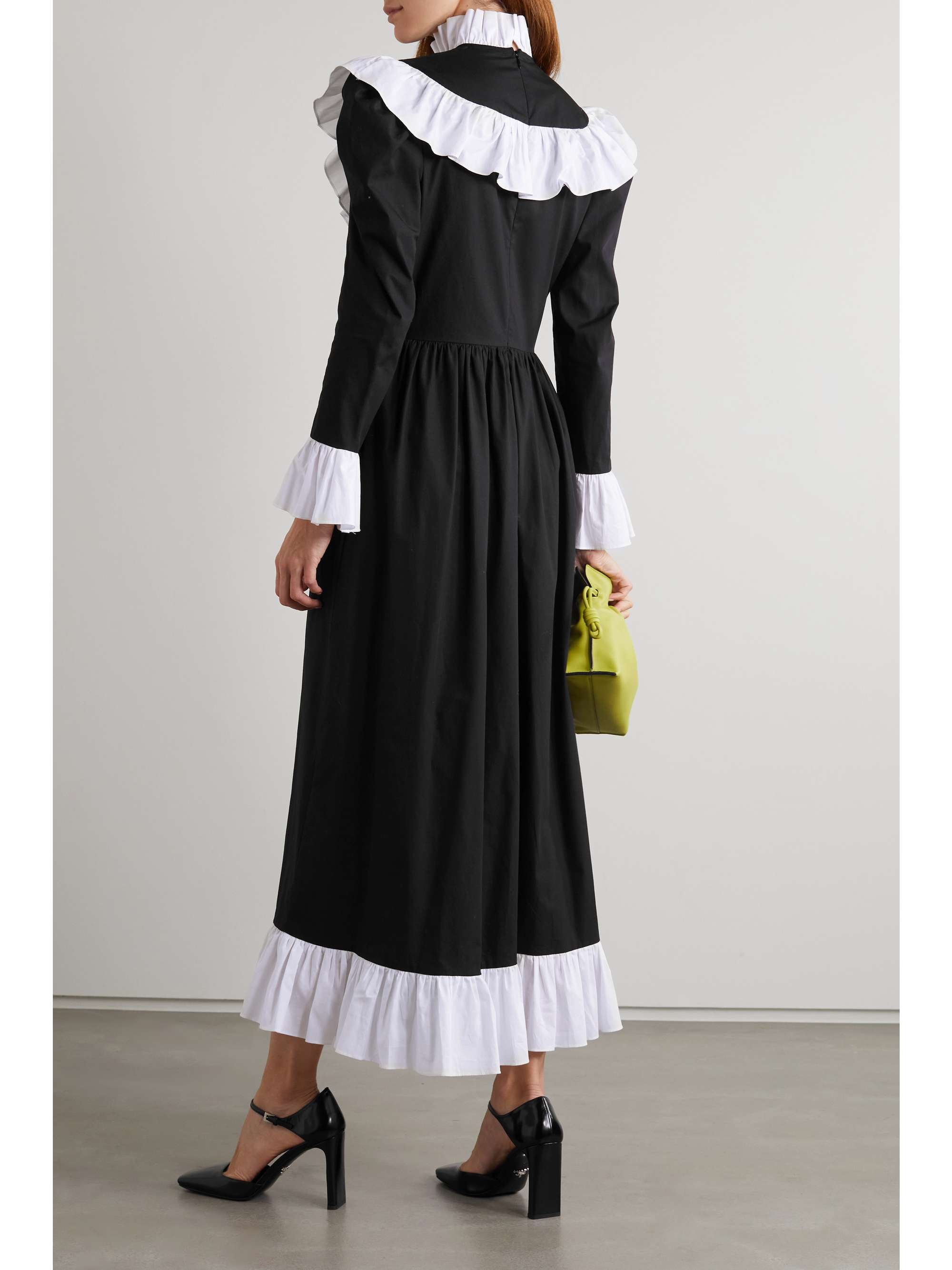 BATSHEVA Carol ruffled crushed-velvet maxi dress