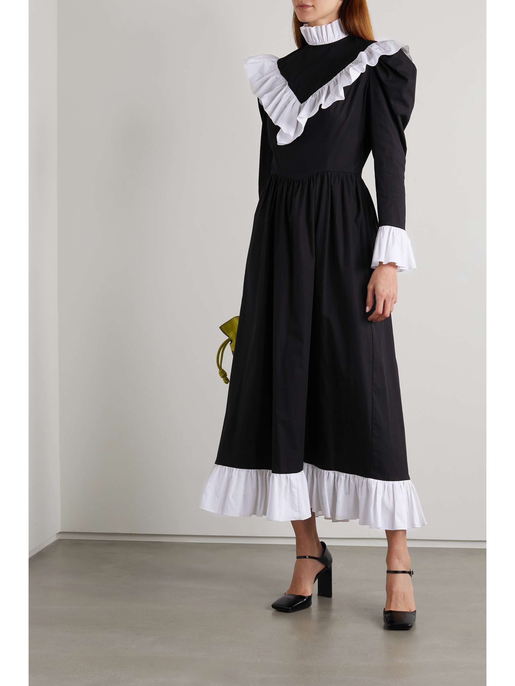 BATSHEVA Carol ruffled crushed-velvet maxi dress