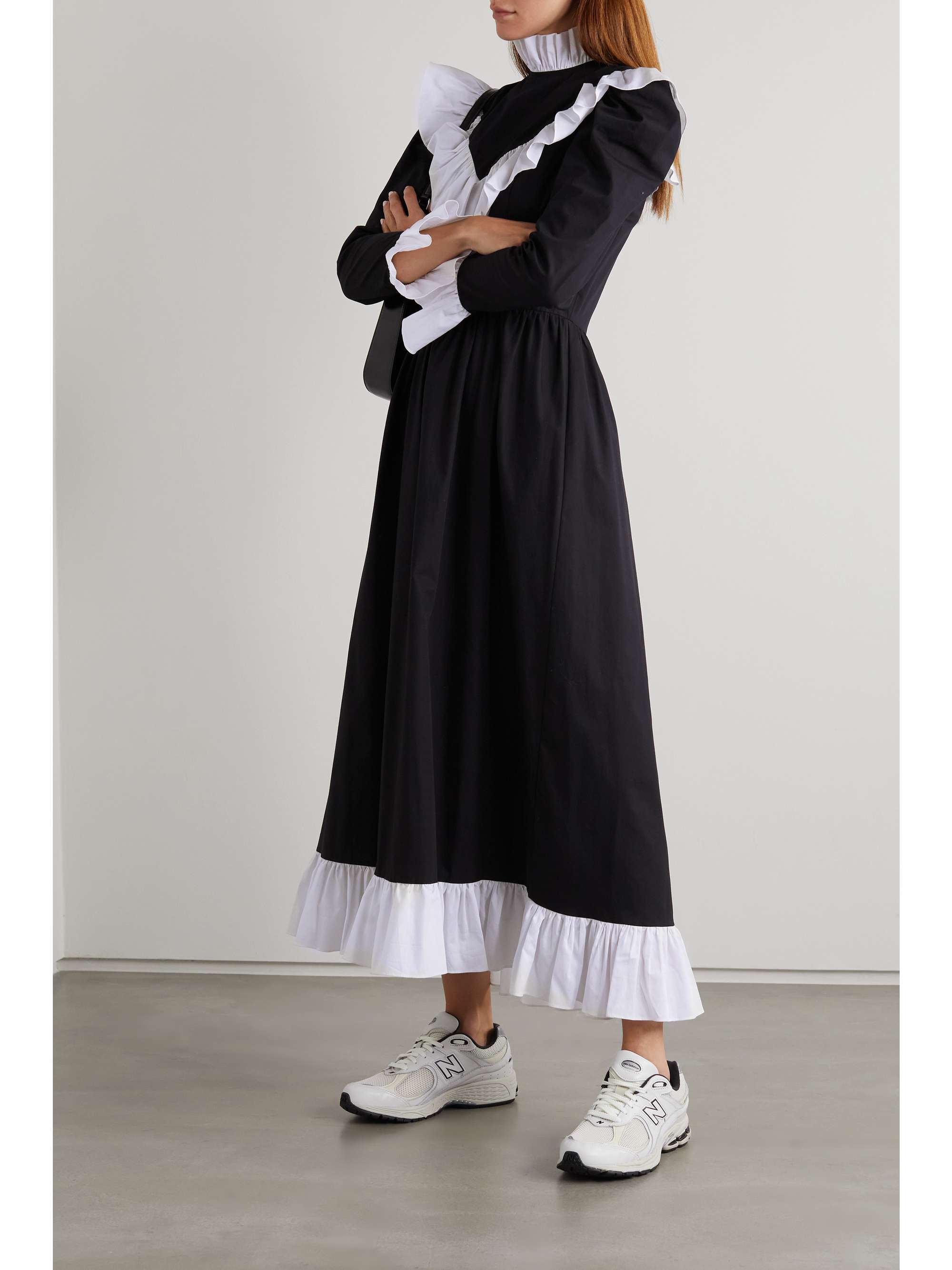 BATSHEVA Carol ruffled crushed-velvet maxi dress