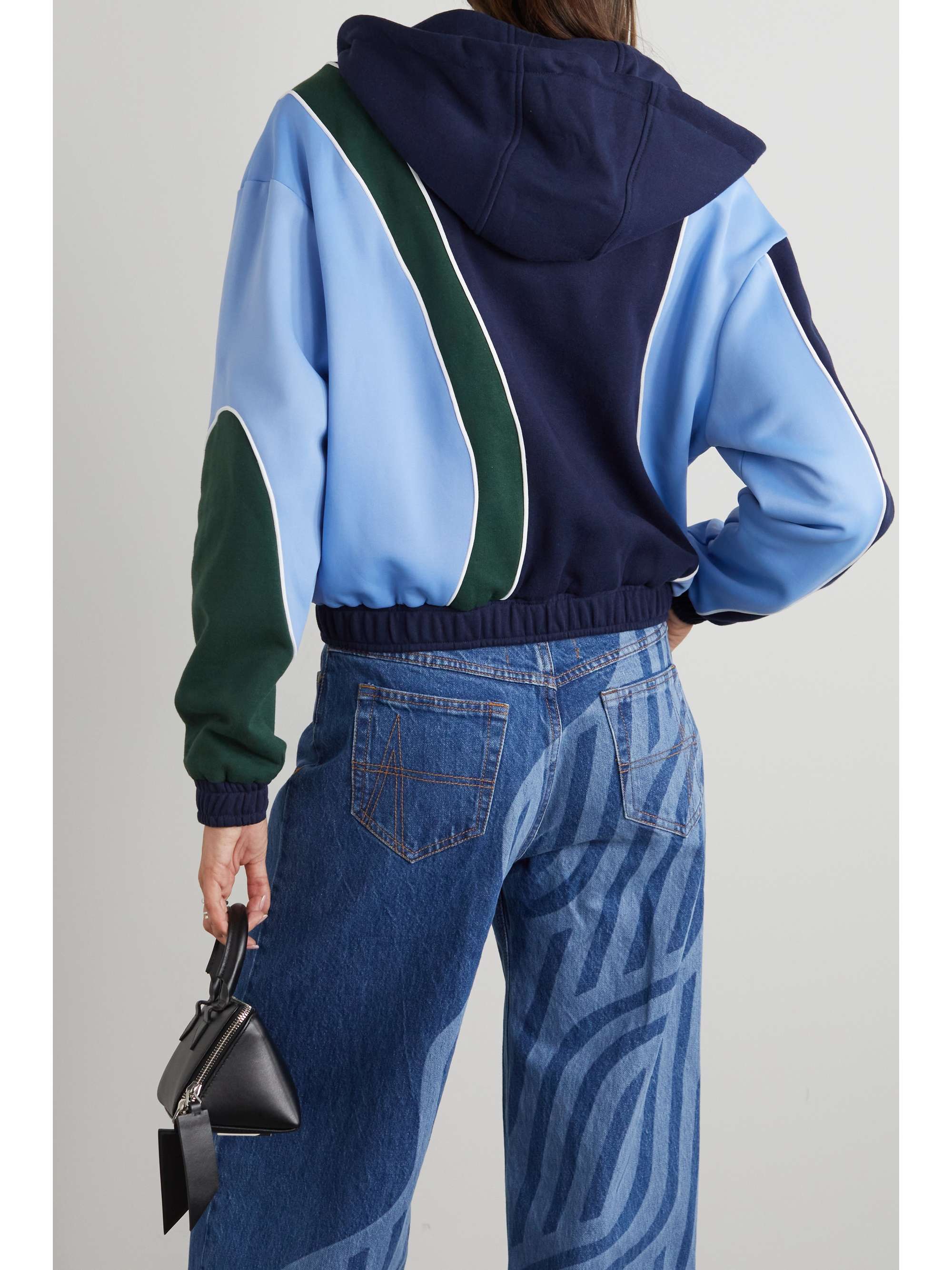 AHLUWALIA Femi printed color-block jersey hoodie