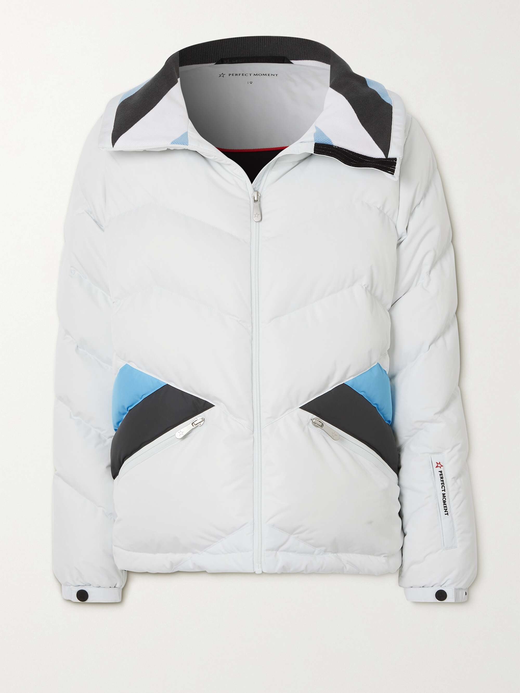 light blue ski jacket