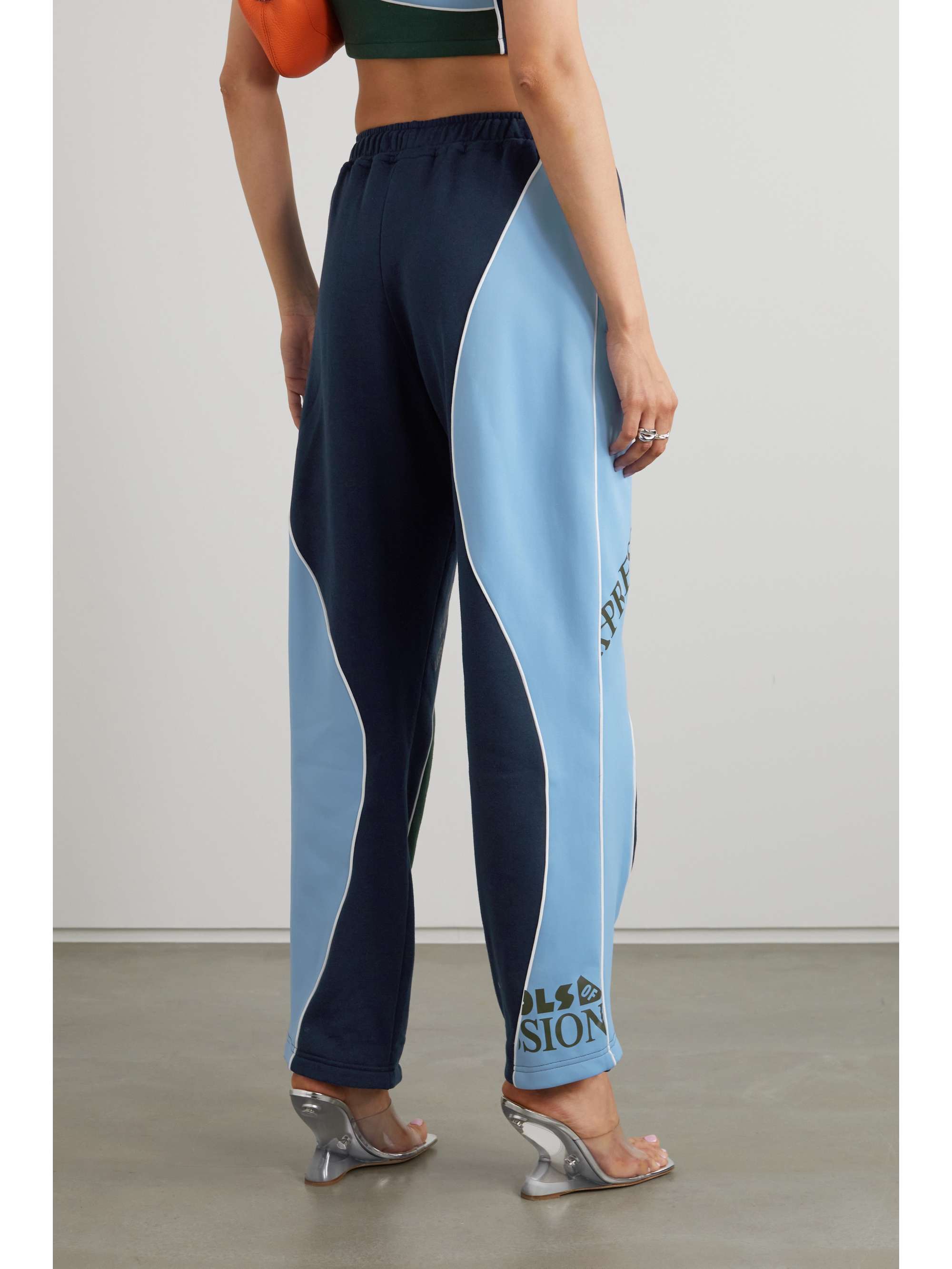 AHLUWALIA Femi printed color-block jersey track pants