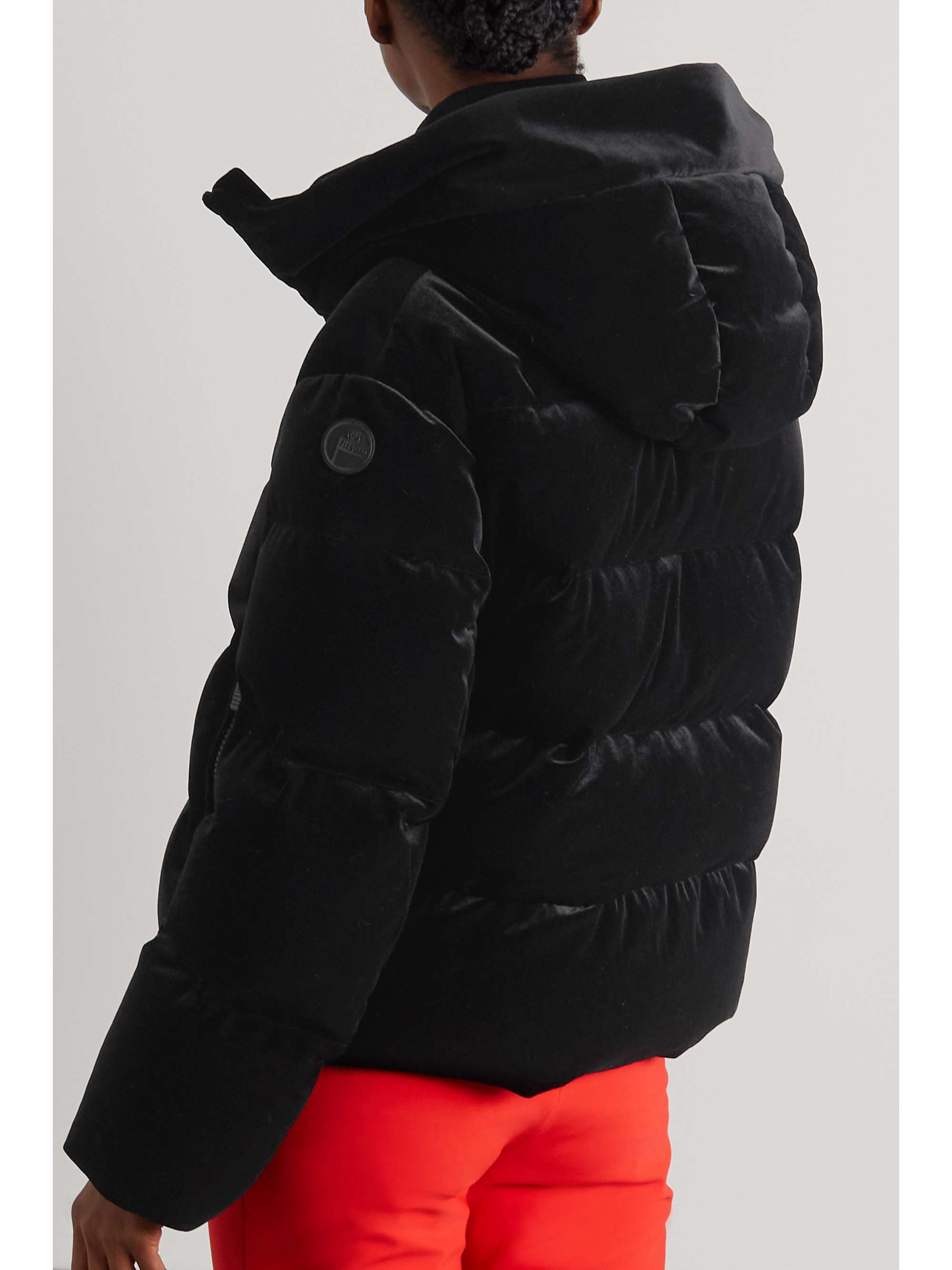 FUSALP Barsy Velours hooded quilted stretch-velvet down ski jacket