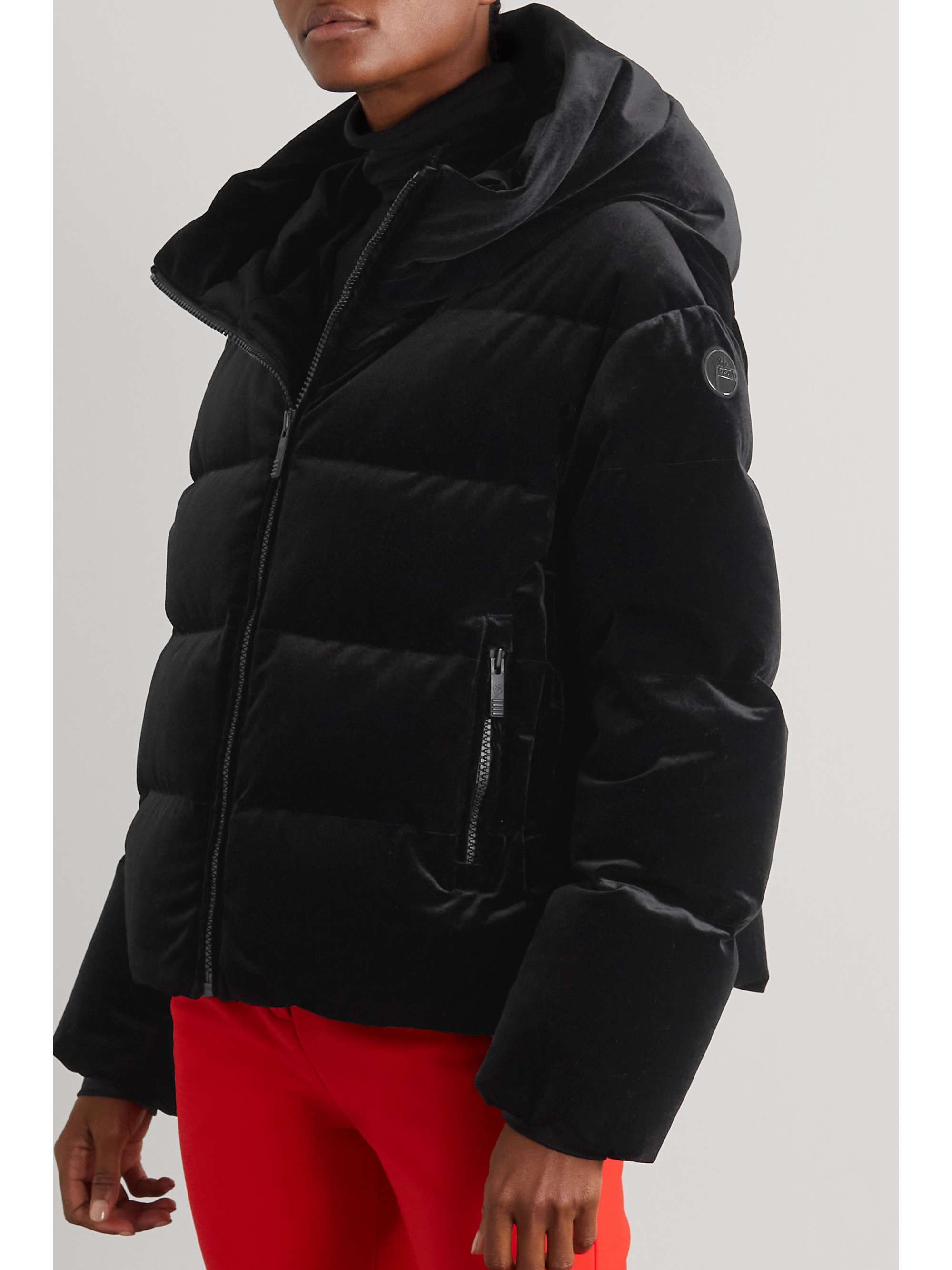 FUSALP Barsy Velours hooded quilted stretch-velvet down ski jacket
