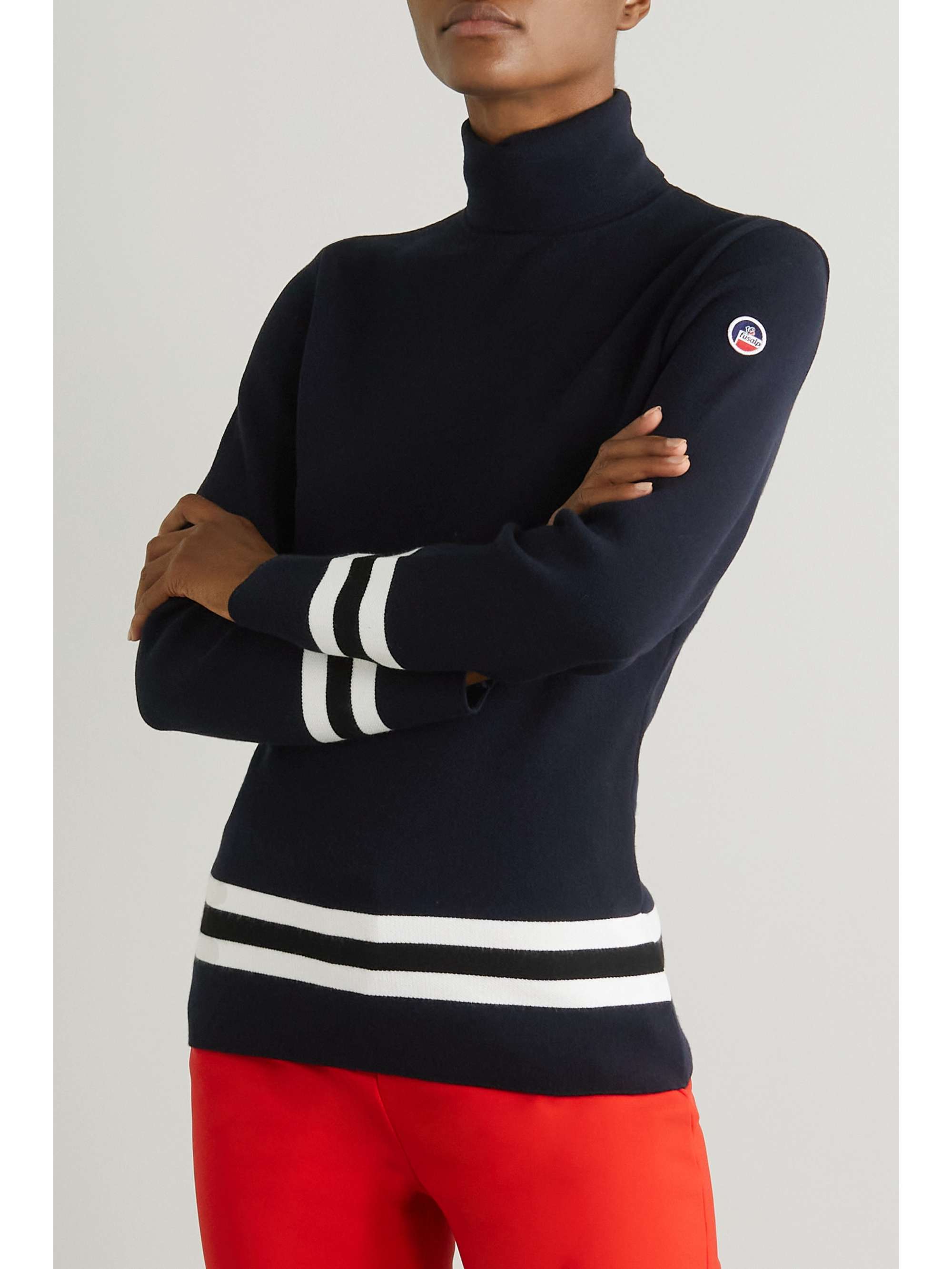 FUSALP Judith Strickpullover mit Rollkragen und Streifen