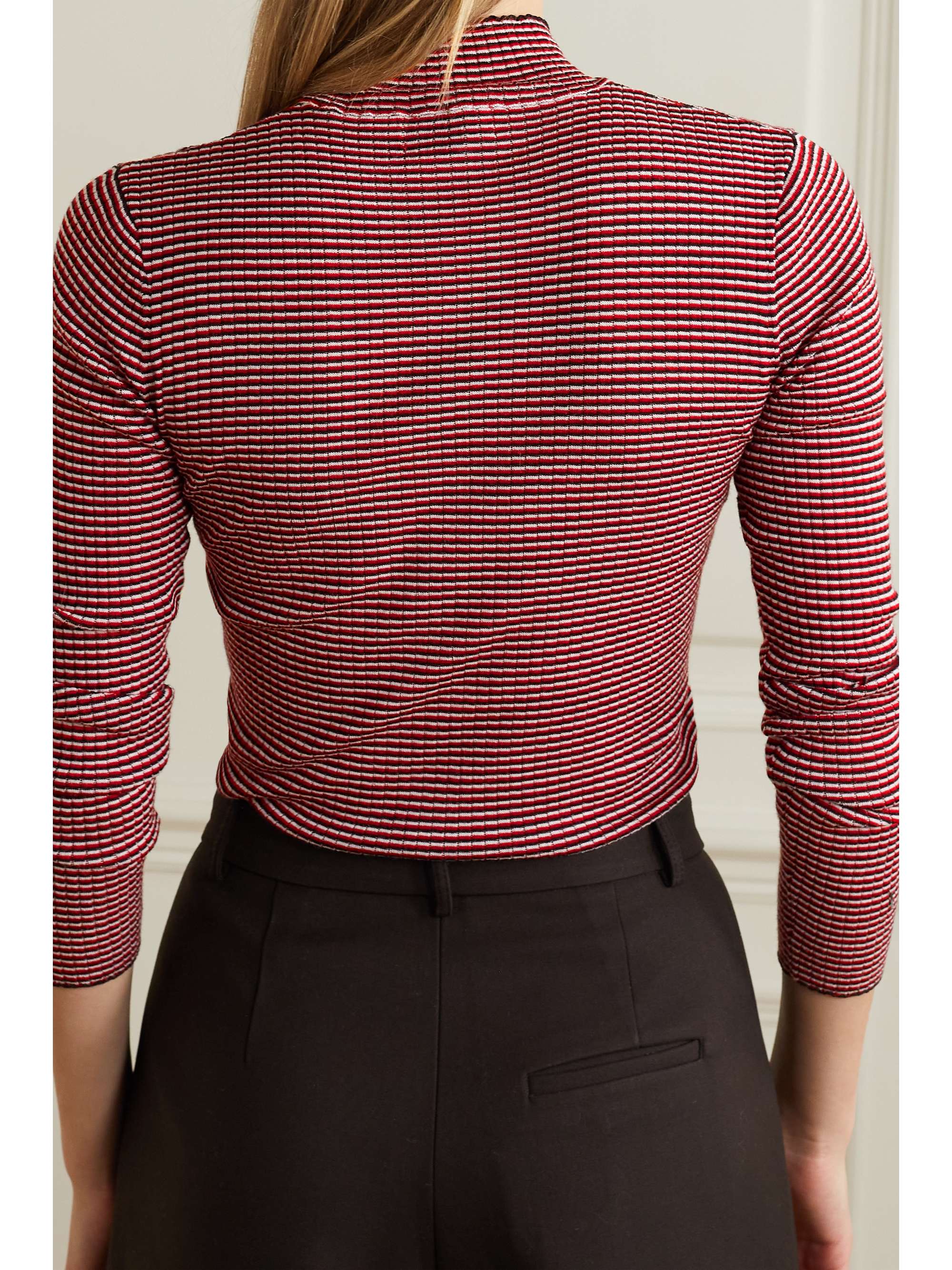 CEFINN Mila ribbed striped wool turtleneck top