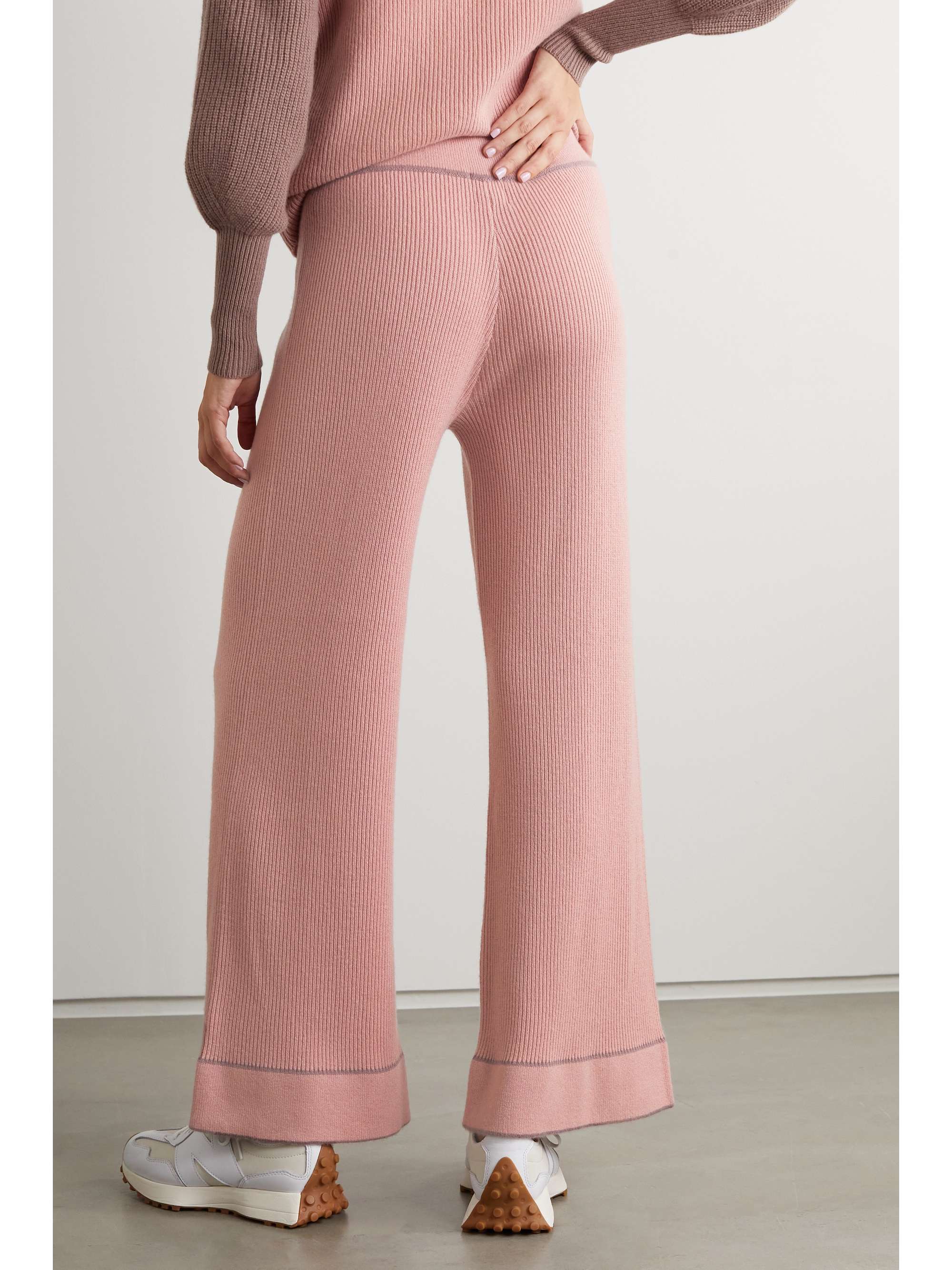 MADELEINE THOMPSON Rose ribbed wool and cashmere-blend straight-leg pants