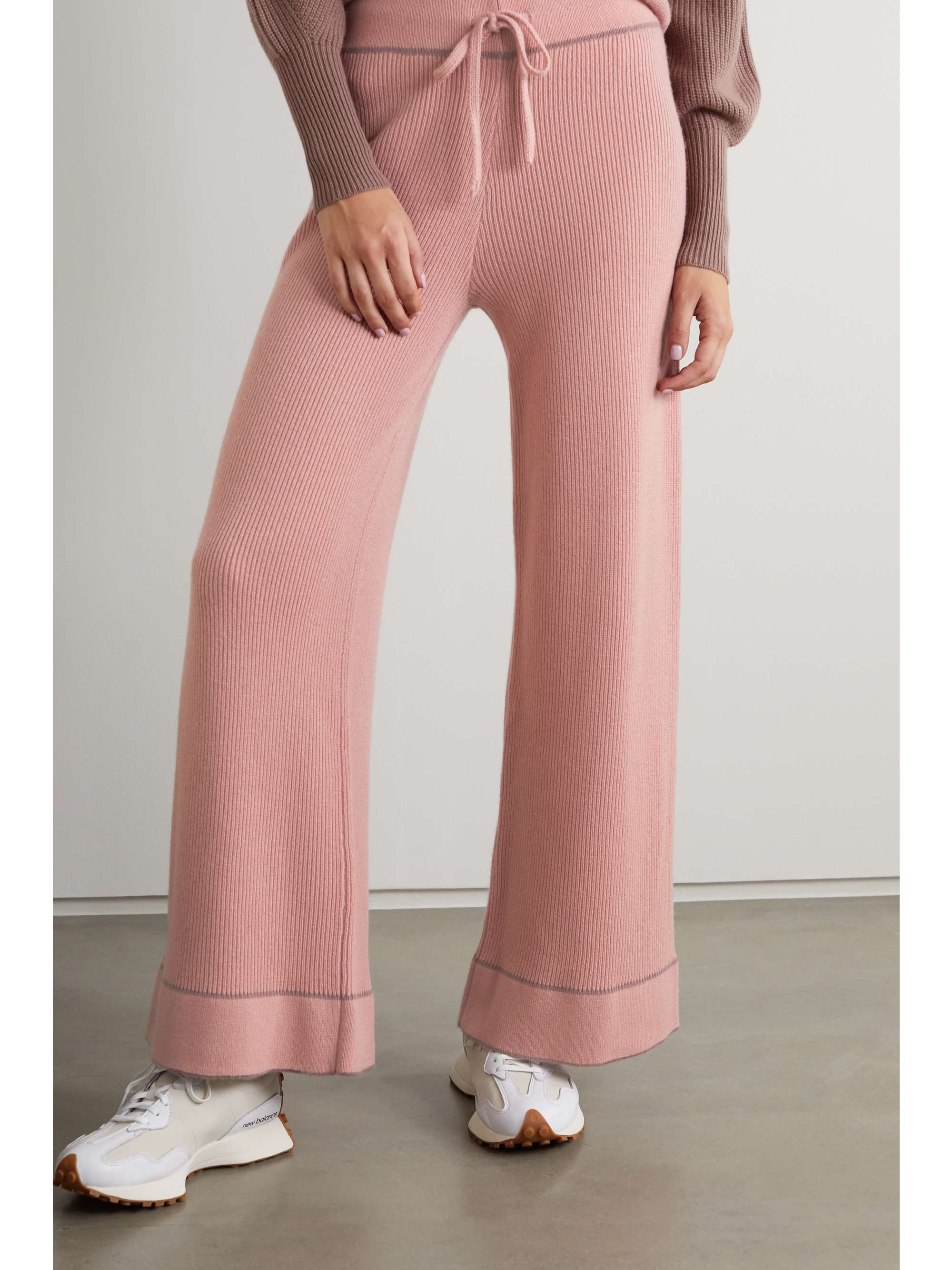 MADELEINE THOMPSON Rose ribbed wool and cashmere-blend straight-leg pants