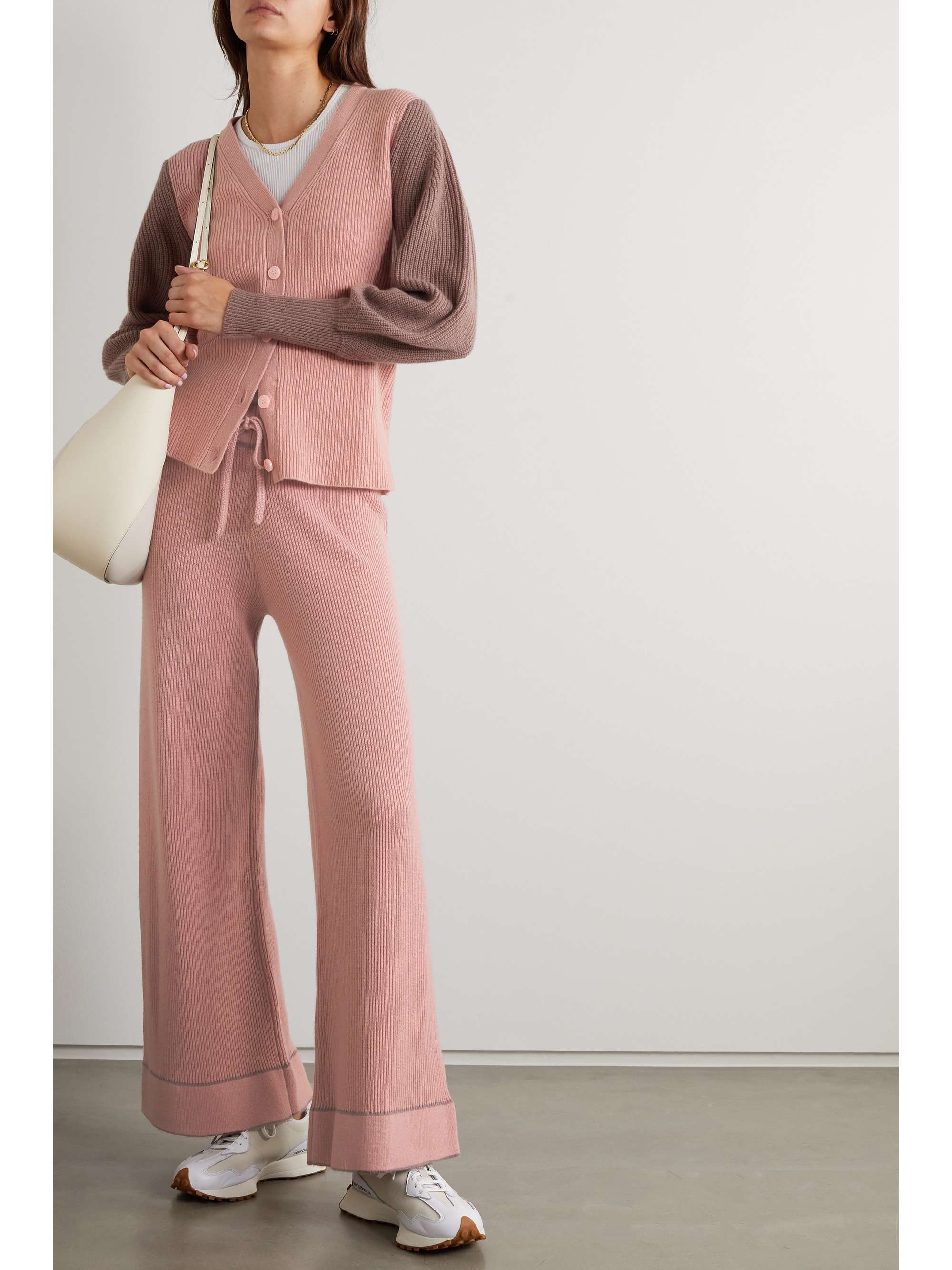 MADELEINE THOMPSON Rose ribbed wool and cashmere-blend straight-leg pants