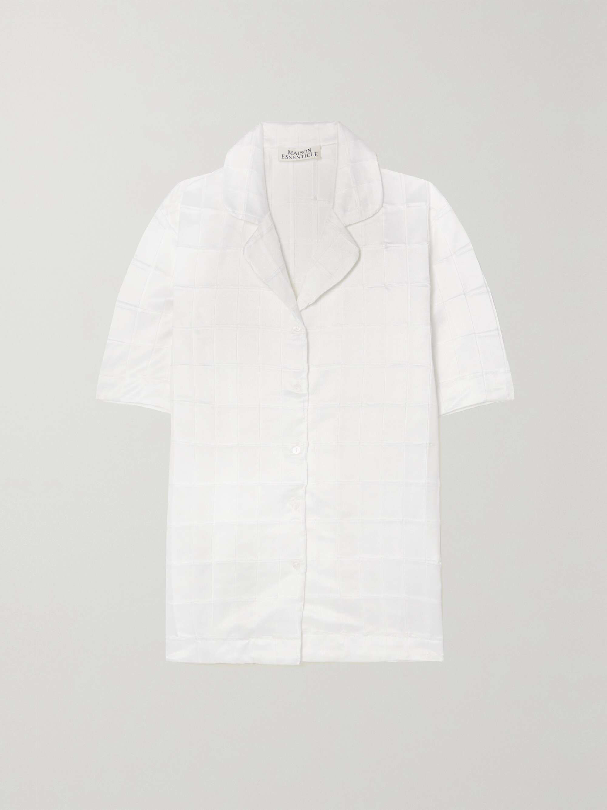 MAISON ESSENTIELE + NET SUSTAIN embossed recycled satin pajama shirt ...