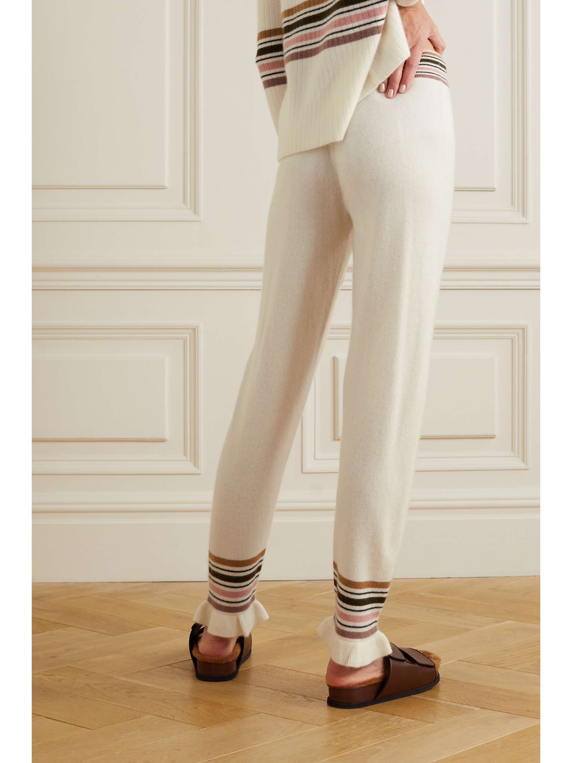 MADELEINE THOMPSON Aquarius striped cashmere track pants