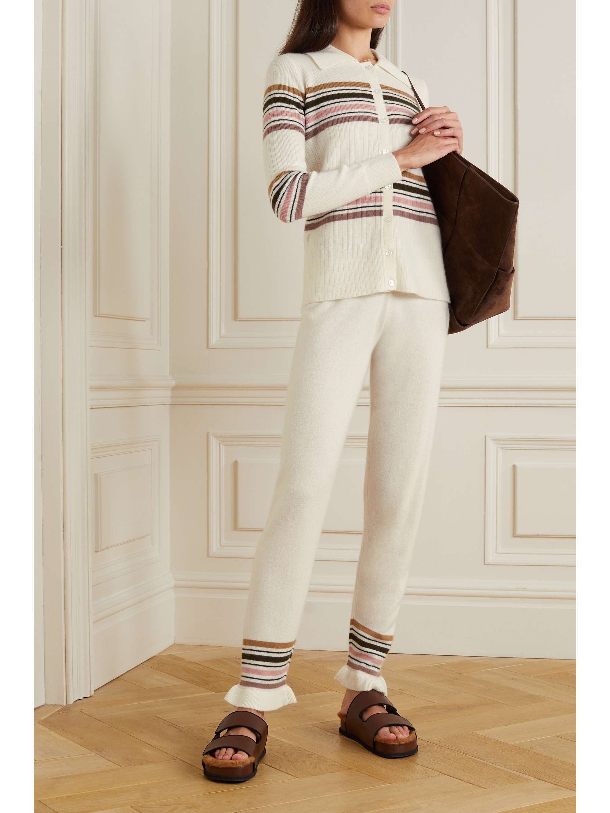 MADELEINE THOMPSON Aquarius striped cashmere track pants