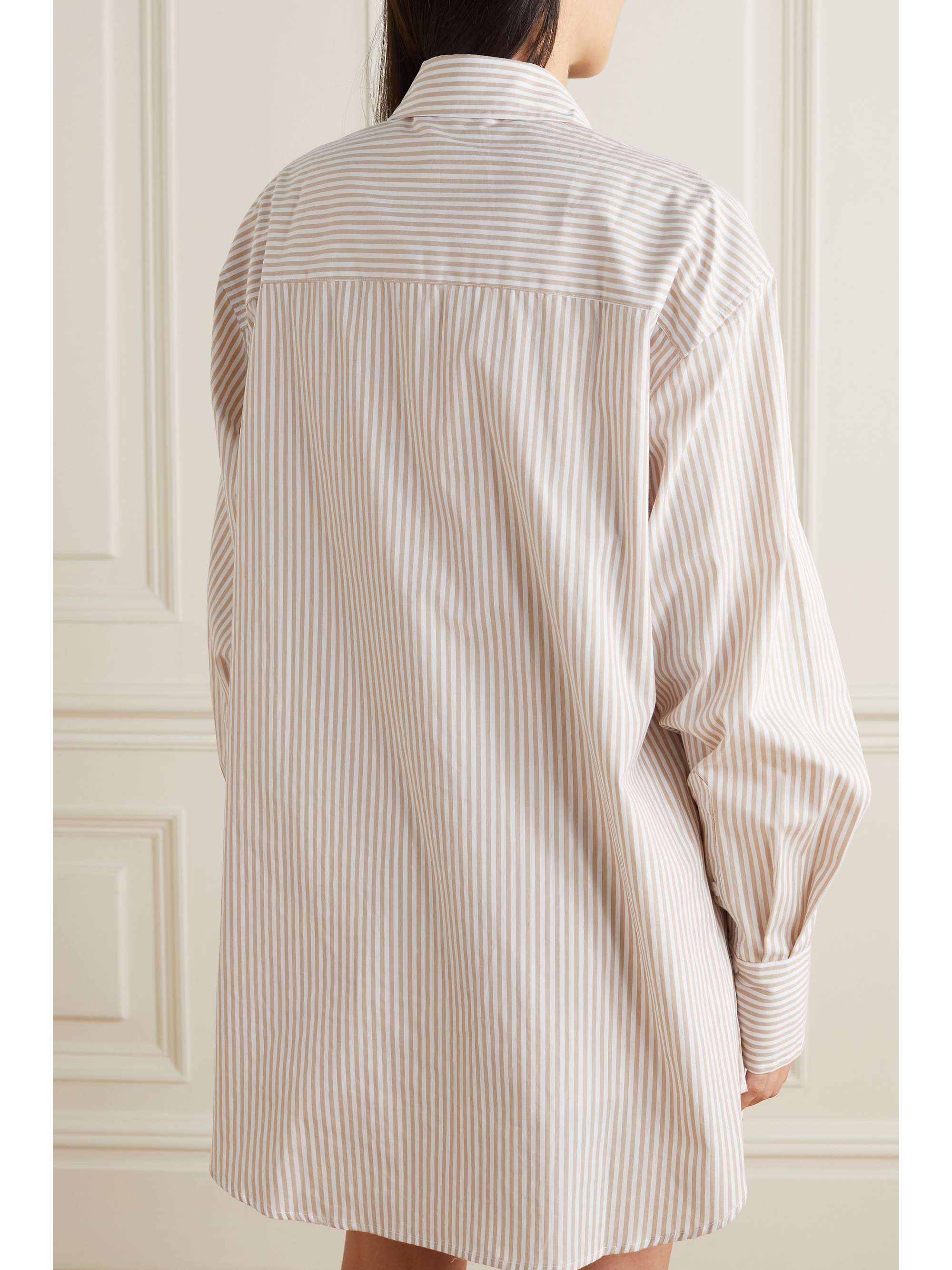 MAISON ESSENTIELE + NET SUSTAIN striped organic cotton-poplin pajama shirt