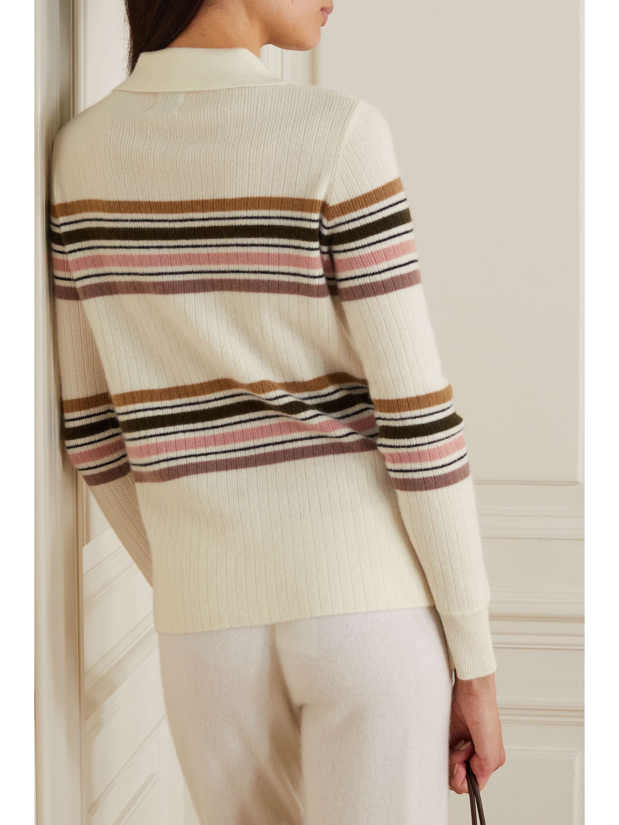 MADELEINE THOMPSON Neptune striped ribbed cashmere cardigan