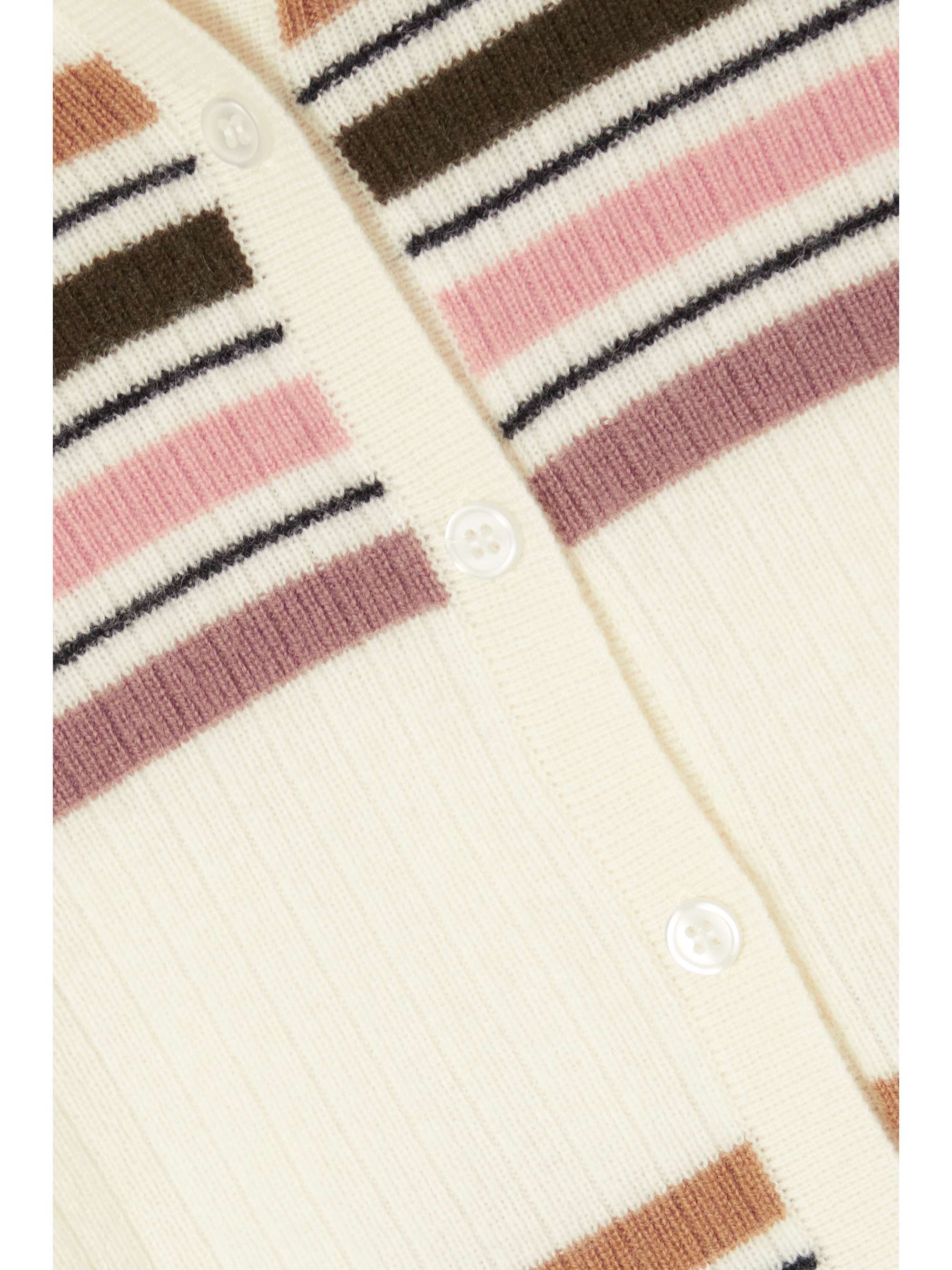 MADELEINE THOMPSON Neptune striped ribbed cashmere cardigan
