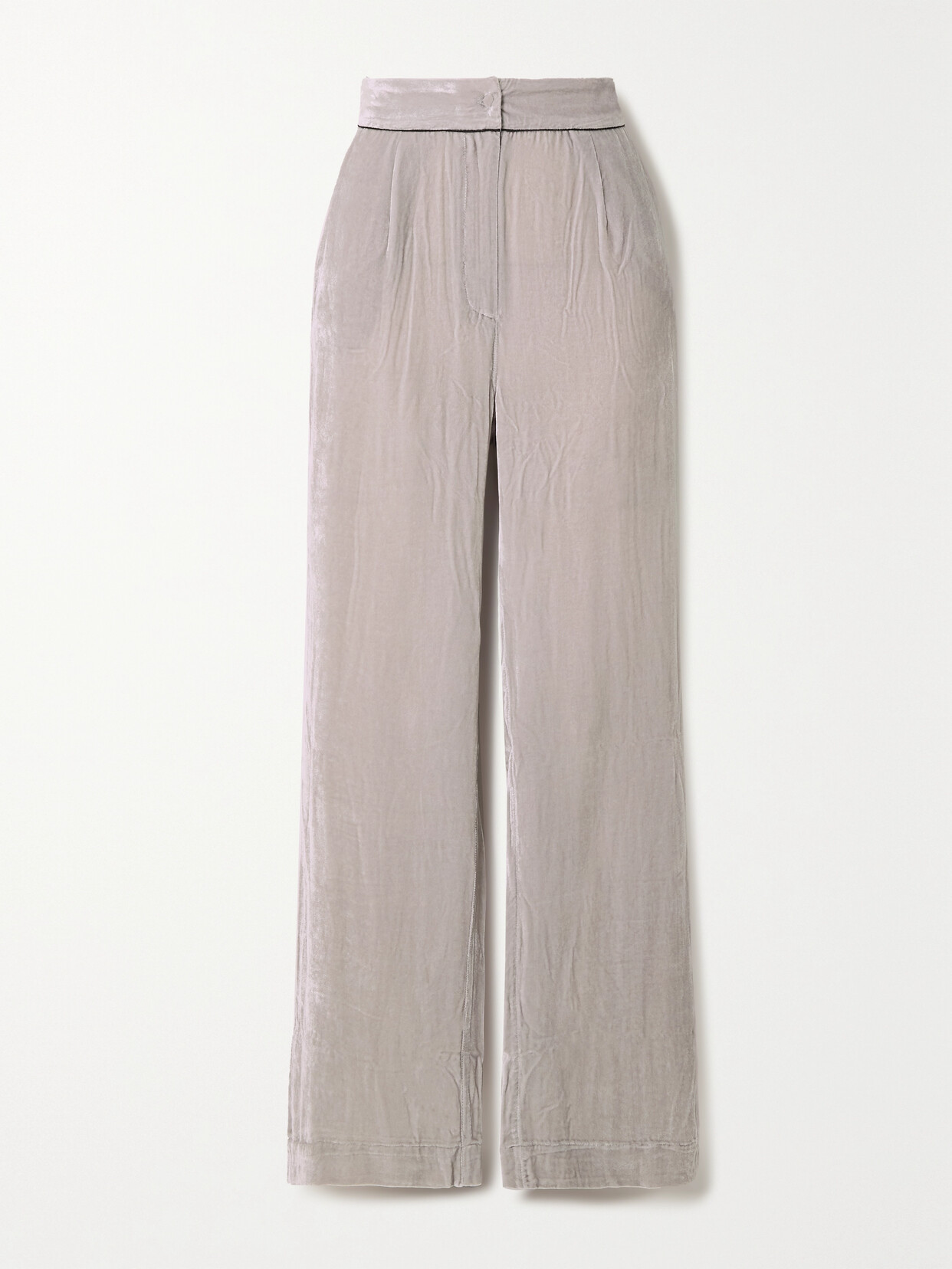 Shop Sleeping With Jacques + Net Sustain Velvet Pants In Gray