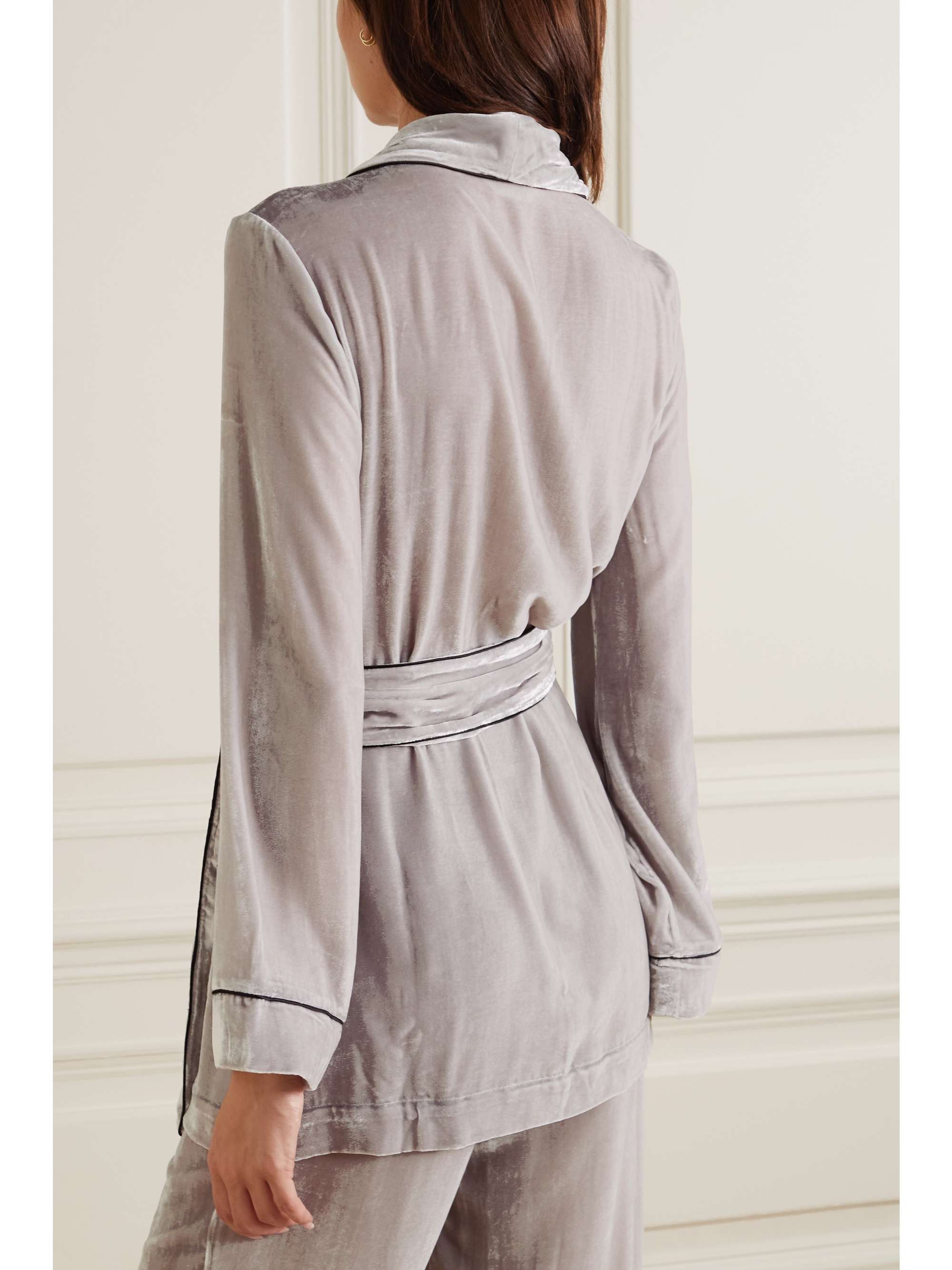 SLEEPING WITH JACQUES + NET SUSTAIN Bon Vivant belted velvet robe