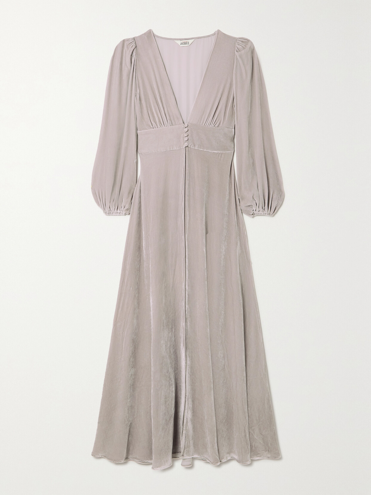 Sleeping with Jacques - + Net Sustain Francoise Gathered Velvet Robe - Gray