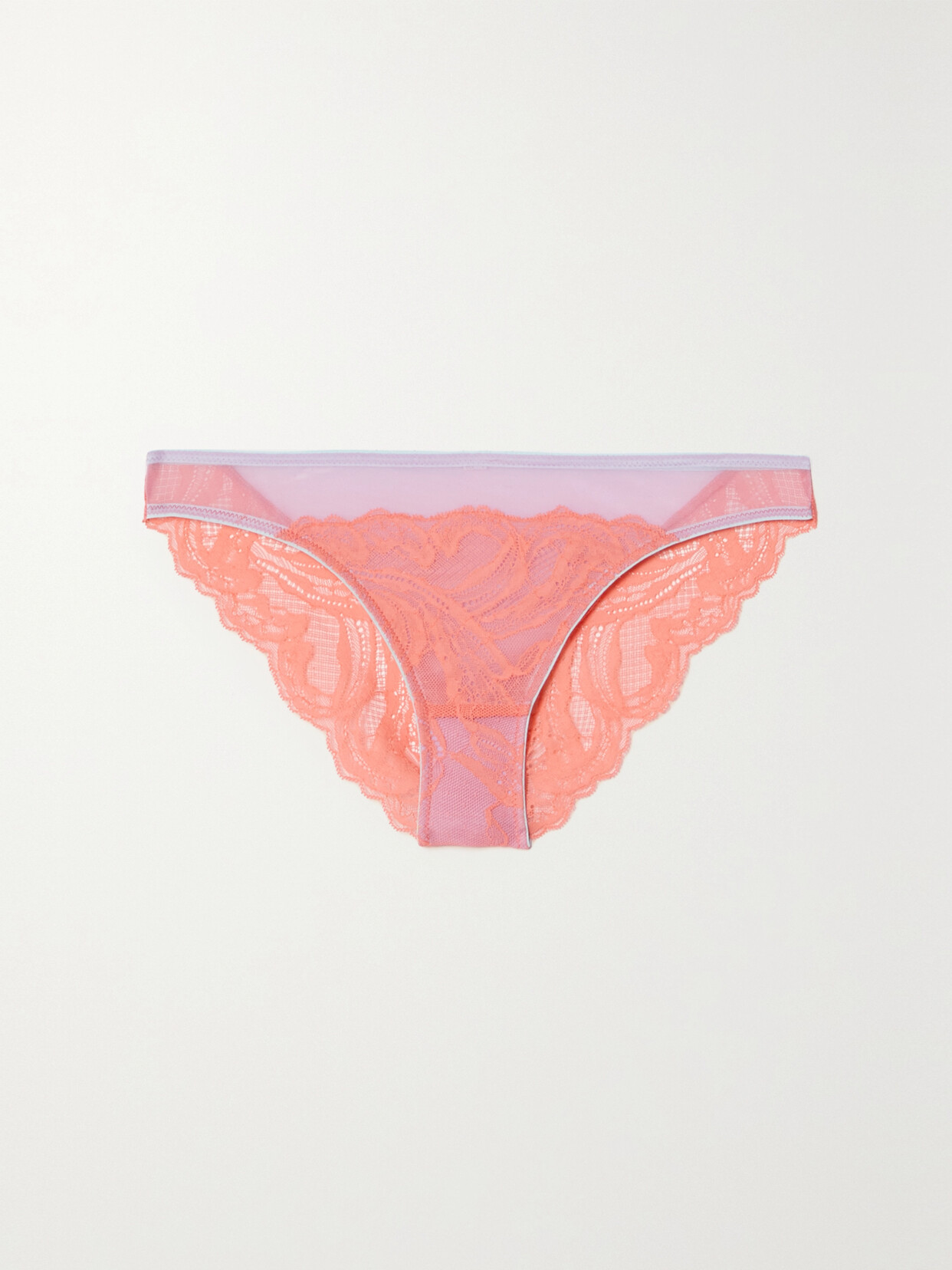 Dora Larsen Erin Lace And Tulle Briefs In Pink