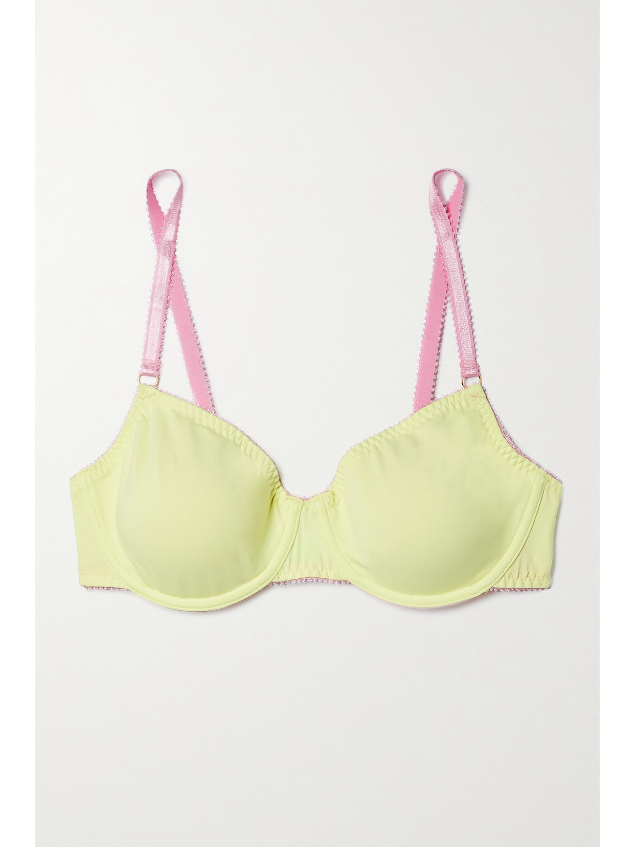 Dora Larsen + Net Sustain Mollie Stretch Organic Cotton-jersey Underwired Soft-cup Bra In Yellow